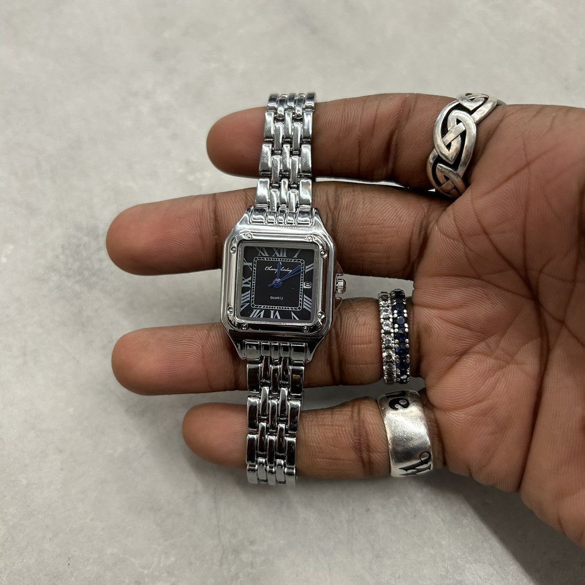 Archival Clothing x Vintage 90's Black Dial Luxury Style Quartz Silver Watch, Men's
