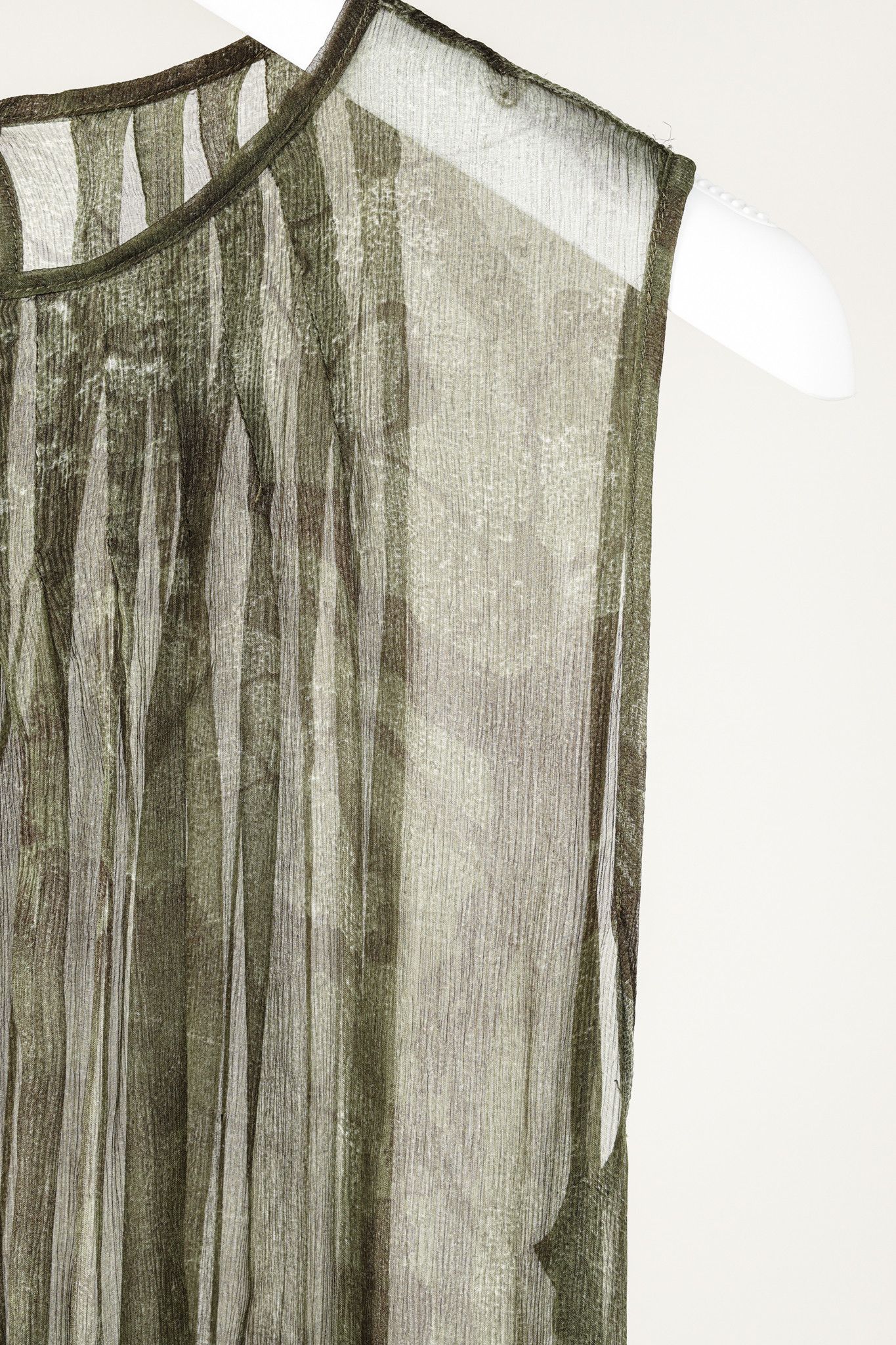 Sarah Pacini Sarah Pacini Green Silk-Crepe Graphic Tunic Size L / US 10 / IT 46 - 4 Thumbnail
