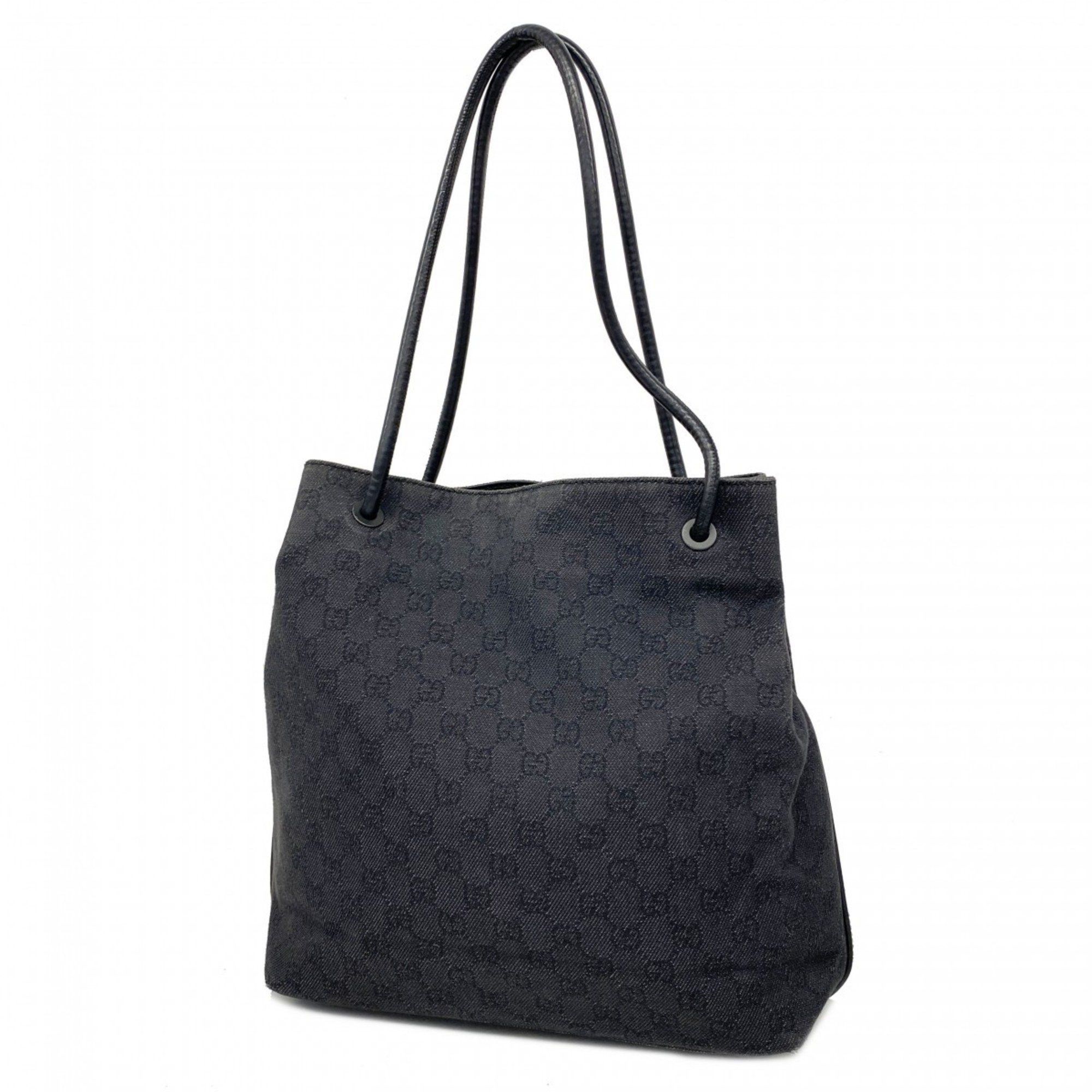 Gucci Tote Bag 101341 Denim Black Women's
