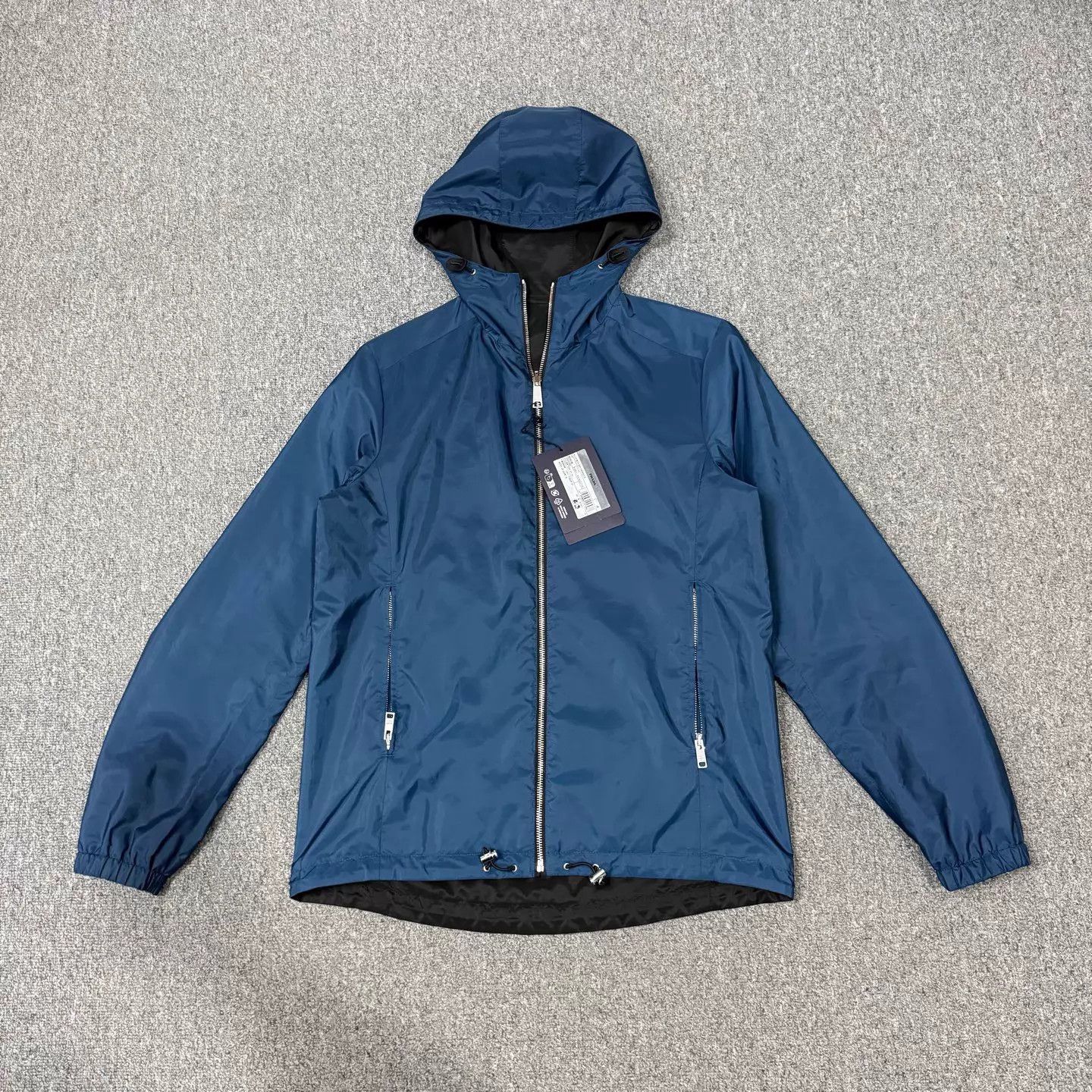 Prada Prada Black & Blue Double-Sided Nylon Jacket Tri Logo 48 Size US M / EU 48-50 / 2 - 2 Thumbnail