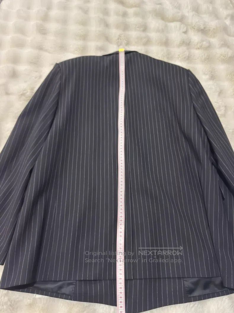 Celine Celine Black striped double-breasted blazer Size US L / EU 52-54 / 3 - 9 Thumbnail