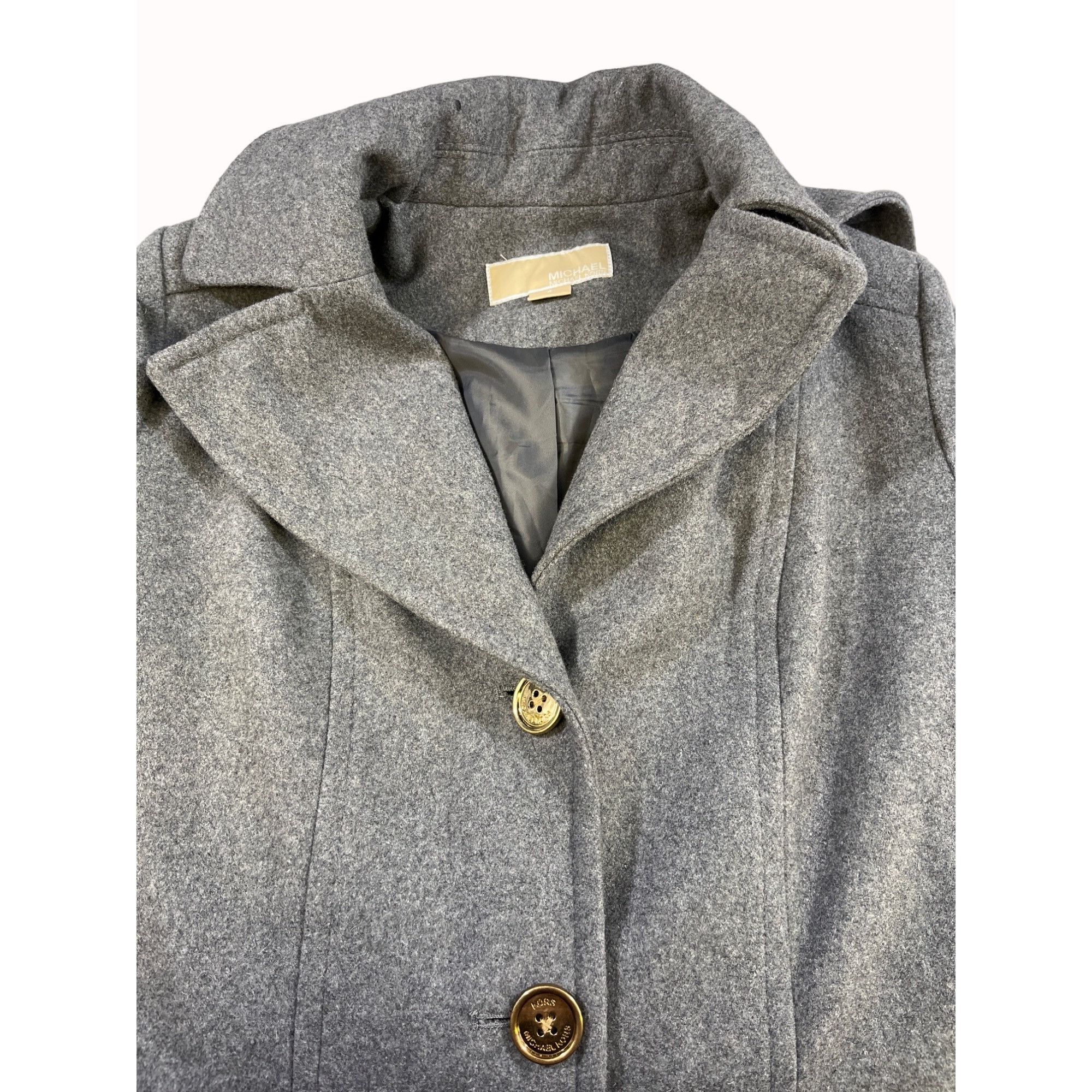Michael Kors Michael Michael Kors Womens Grey Wool Coat Size 4 SKU 6673 Size S / US 4 / IT 40 - 7 Thumbnail