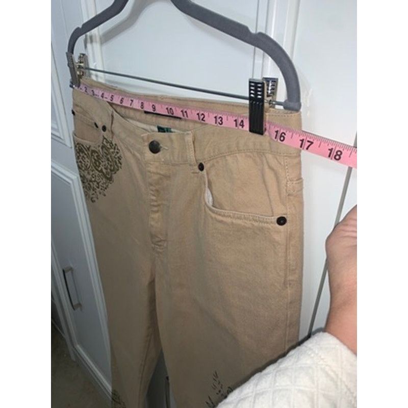 Lauren Ralph Lauren Lauren Ralph Lauren Women's Beige Floral Bootcut Jeans Size 32" / US 10 / IT 46 - 6 Thumbnail