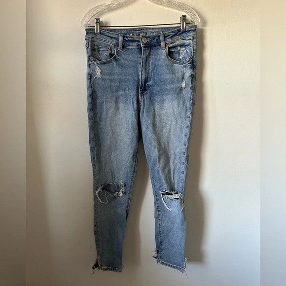 American Eagle Outfitters American Eagle Super High Rise Ripped Jeggings Size 34" / US 12 / IT 48 - 1 Thumbnail
