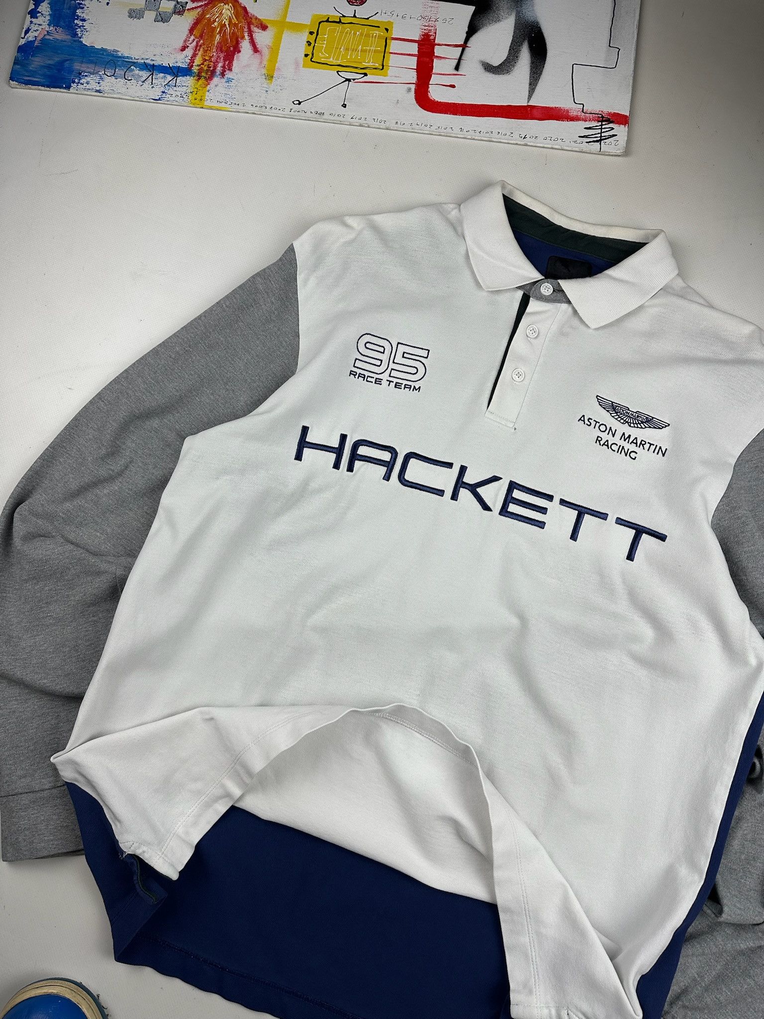 Hackett HACKETT ASTON MARTIN RACING RUGBY LONG SLEEVE POLO SIZE M Size US L / EU 52-54 / 3 - 8 Thumbnail