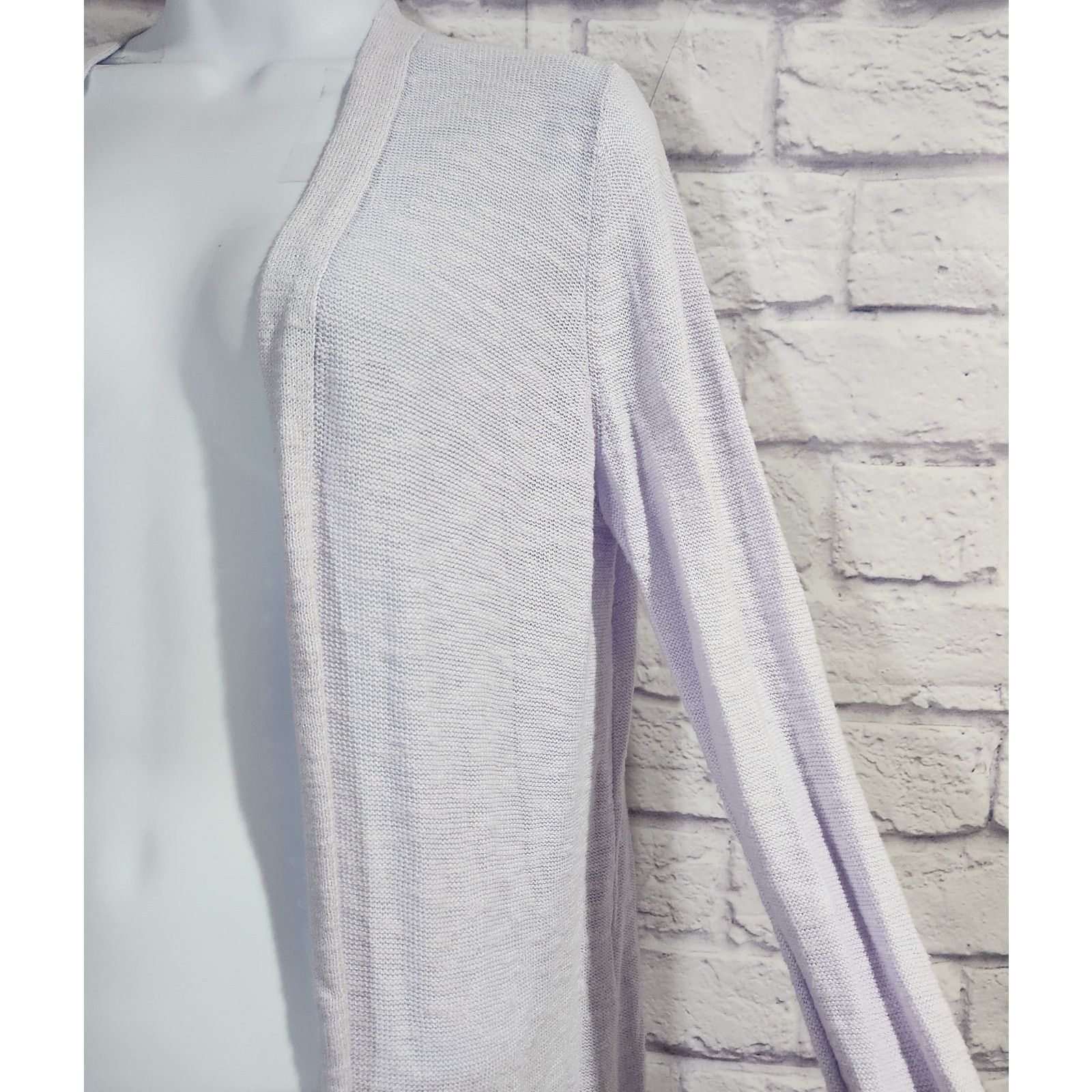 Gap GAP Light Purple Long Sleeve Slub Knit Open Front Cardigan S Size S / US 4 / IT 40 - 2 Thumbnail