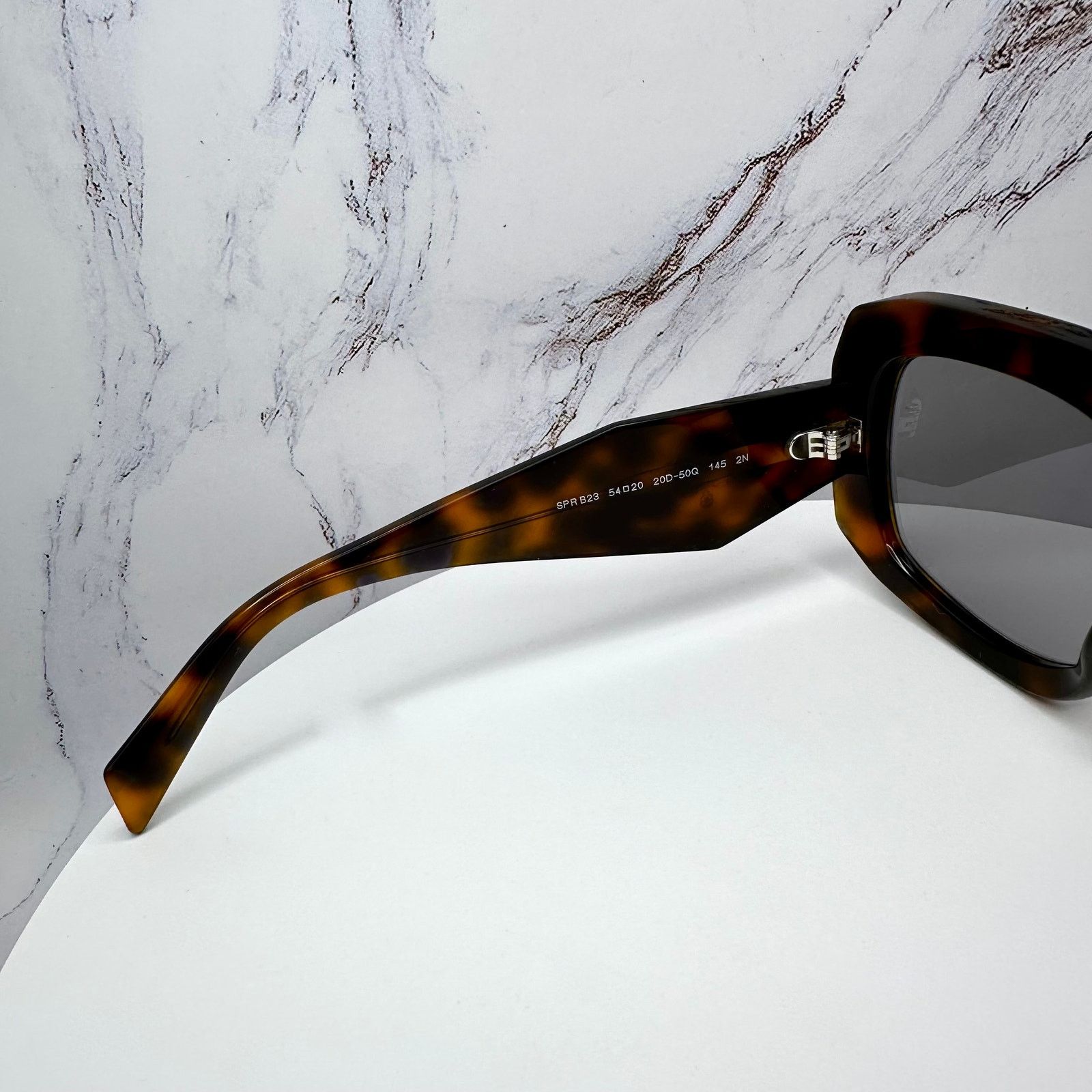 Prada New PRADA Sunglasses Brown Juniper Tortoise Gray Lens Square Size ONE SIZE - 6 Thumbnail