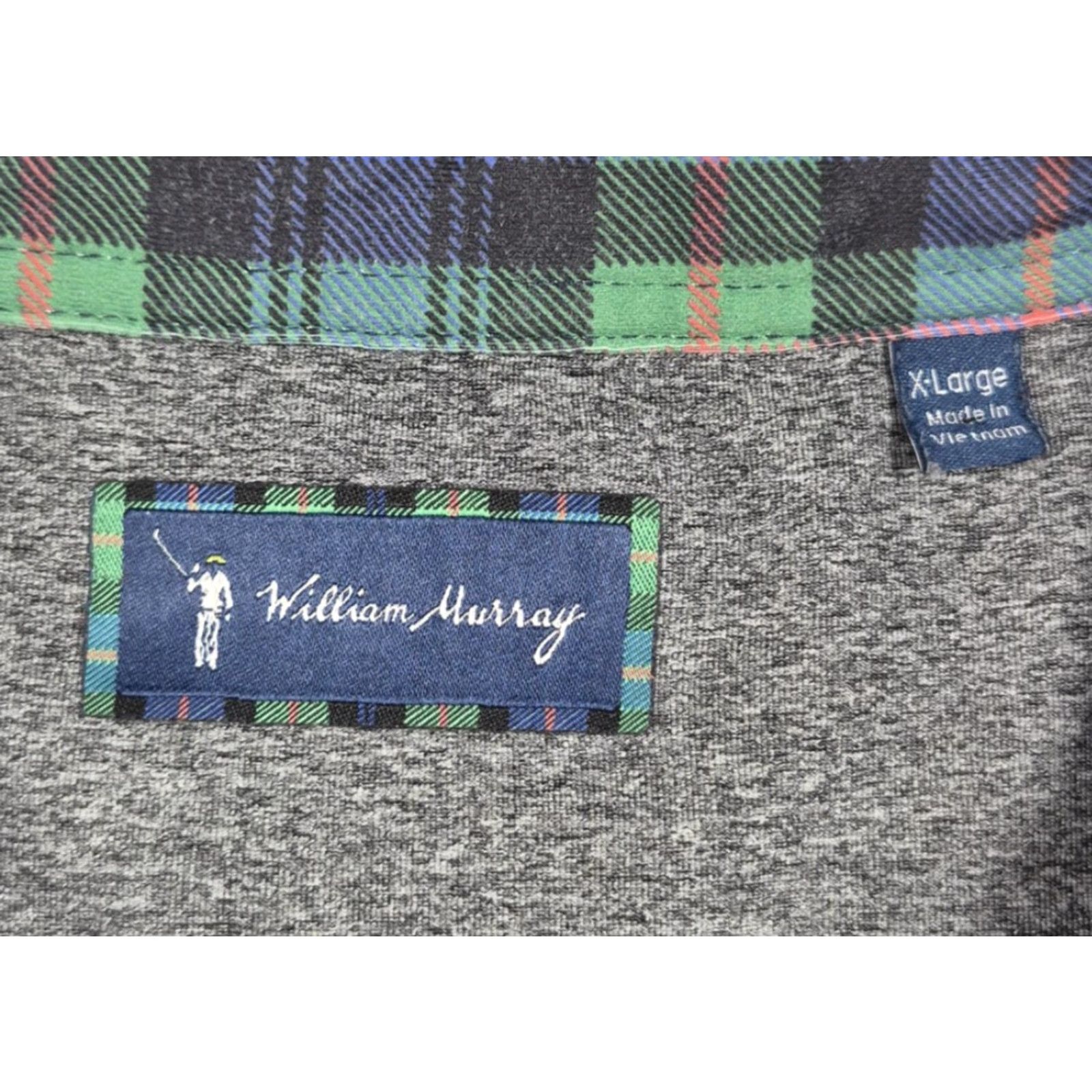 Vintage William Murray Golf Polo Shirt Mens XL Plaid Trim Performance Stretch Knit Prep Size US XL / EU 56 / 4 - 5 Thumbnail