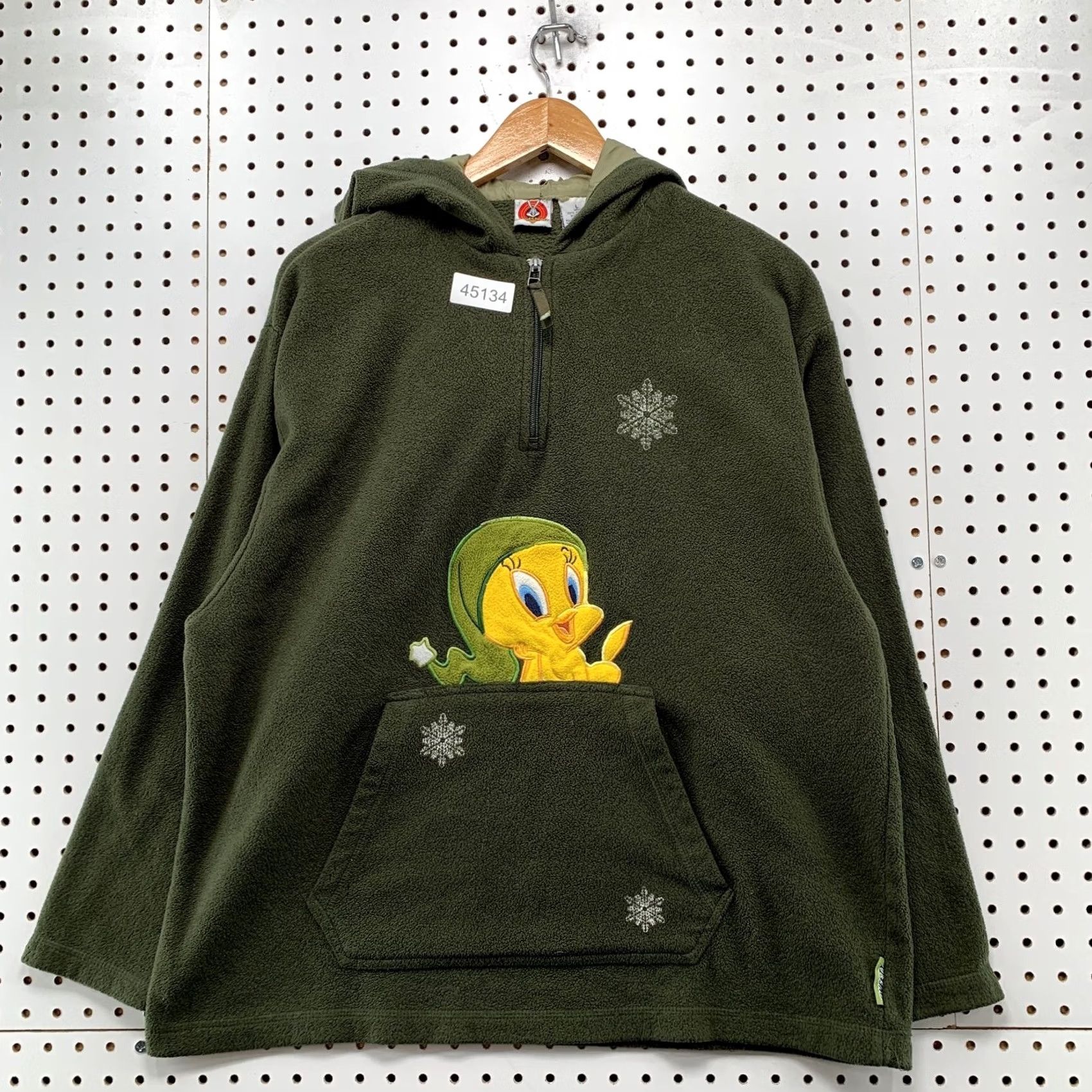 Vintage VINTAGE Looney Tunes Sweatshirt Hoodie Women Large Green Fleece Snowflake Tweety Sweater Sweatshirt Hoodie Size L / US 10 / IT 46 - 2 Thumbnail