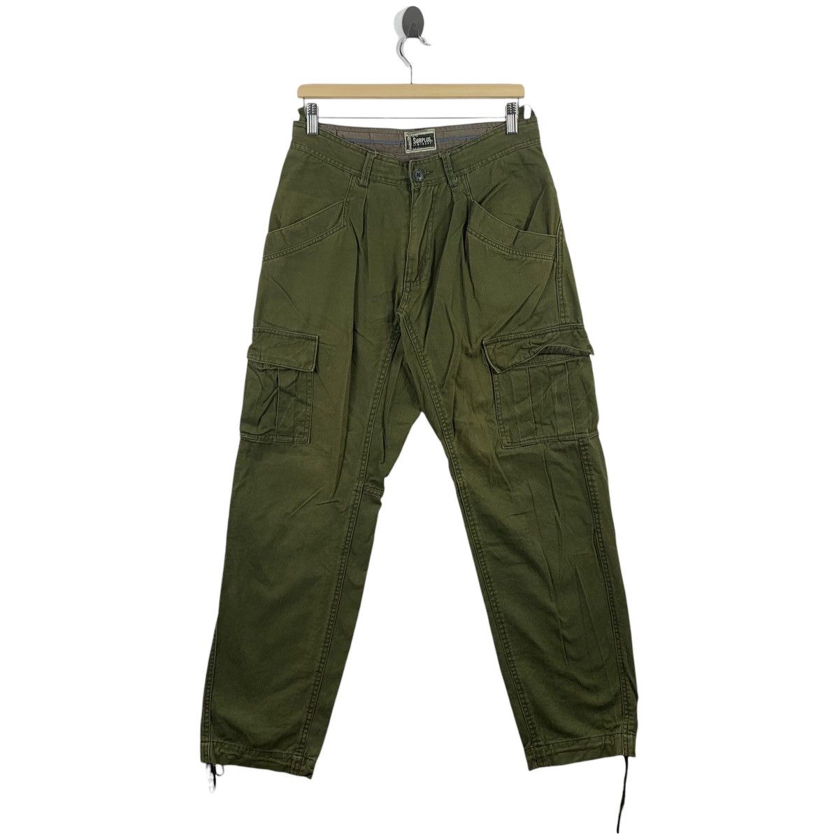 Japanese Brand SURPLUS SEMINARY Army colour cargo pants Size US 31 - 1 Thumbnail
