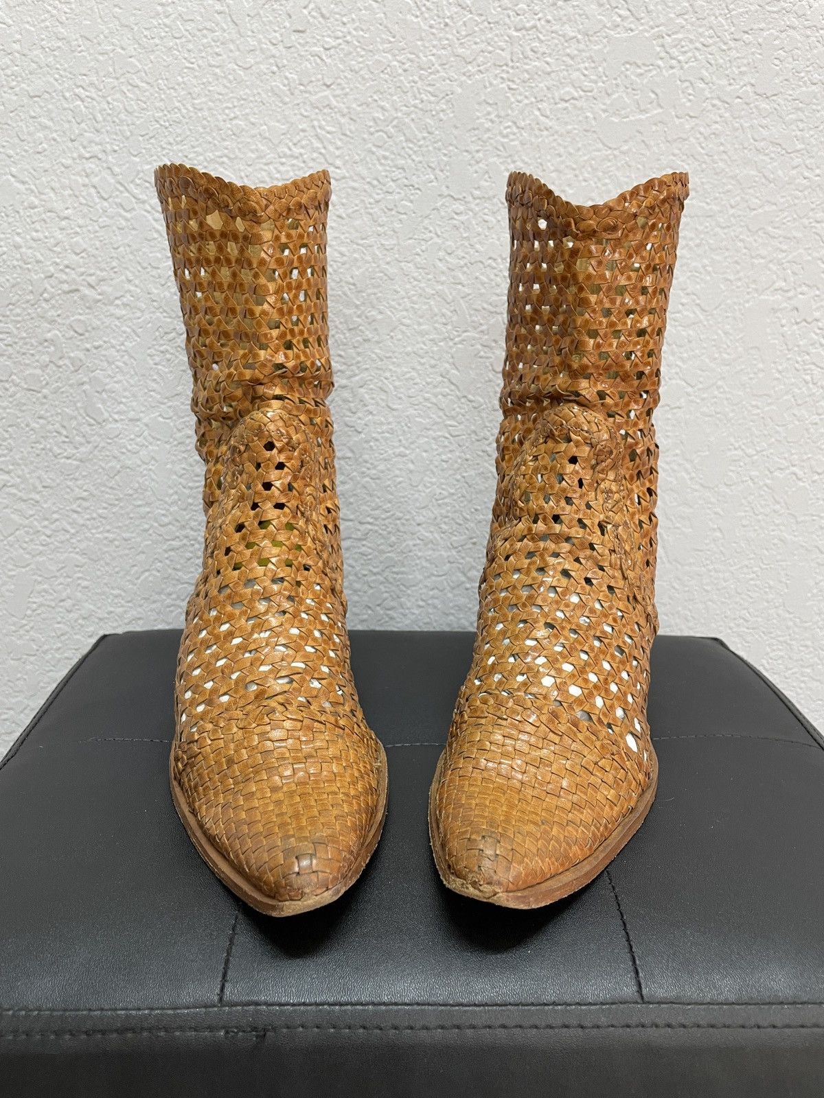 If Six Was Nine × Japanese Brand × Vintage Vintage Italian Bottega Veneta Style Leather Biker Boots Size US 8 / IT 38 - 6 Thumbnail