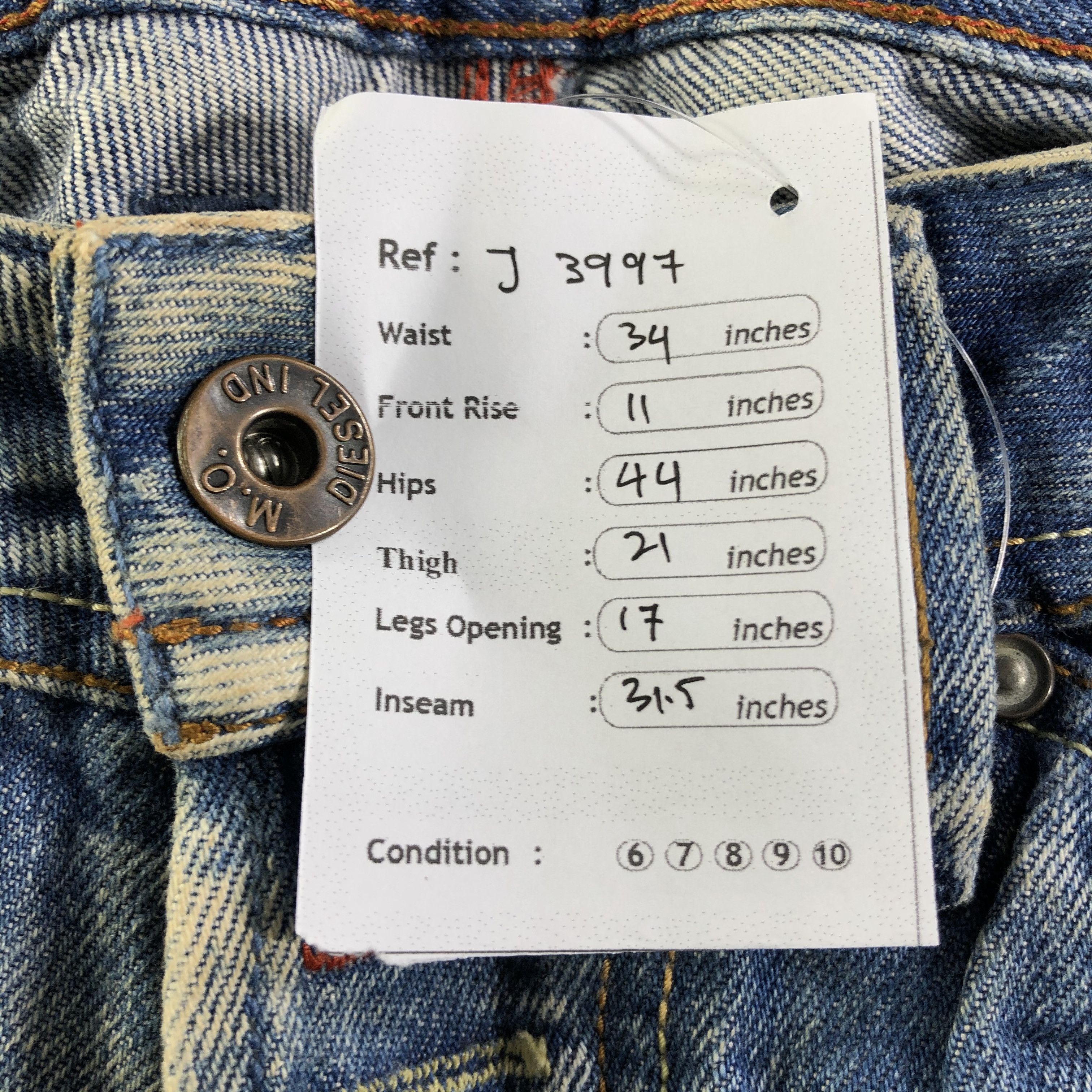 Diesel Vintage Blue Wash Diesel Industry Jeans-J3997 Size US 34 / EU 50 - 14 Thumbnail