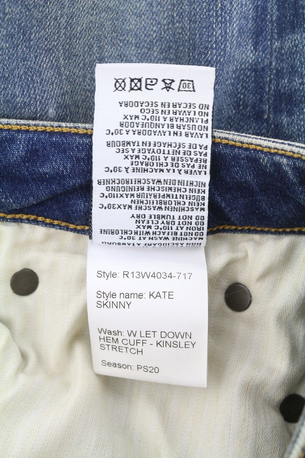 R13 KATE SKINNY 27 Kinsley Blue Stretch Jeans 87214 Size 27" / US 4 / IT 40 - 10 Thumbnail