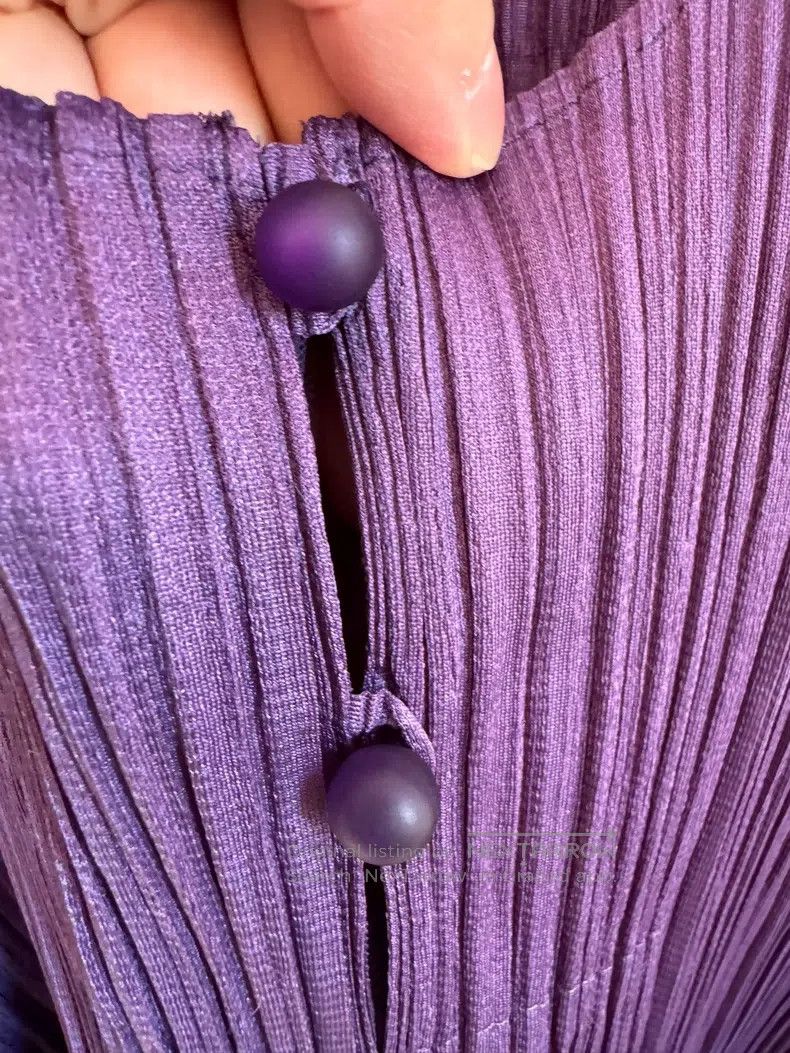 Issey Miyake Issey Miyake Purple Chinese-Style Top Size XL / US 12-14 / IT 48-50 - 2 Thumbnail