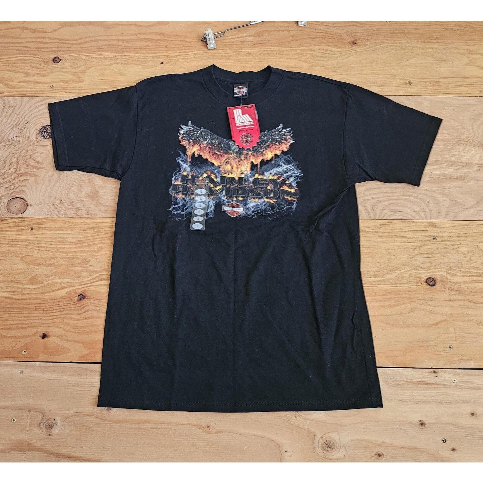 Harley Davidson Harley Davidson T-Shirt Eagle Flames Black Orange Sz L New Size US L / EU 52-54 / 3 - 1 Thumbnail