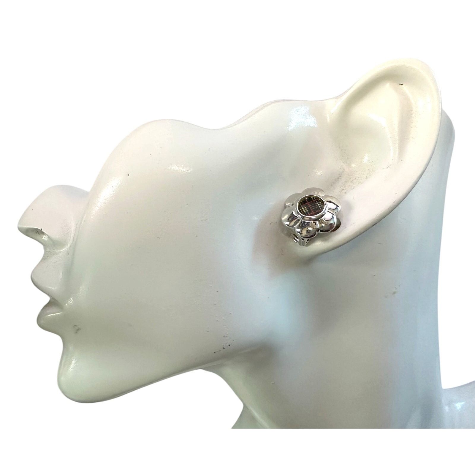 Burberry Burberry Nova Check Flower Clip-On Earrings - Burberrys Size ONE SIZE - 9 Thumbnail