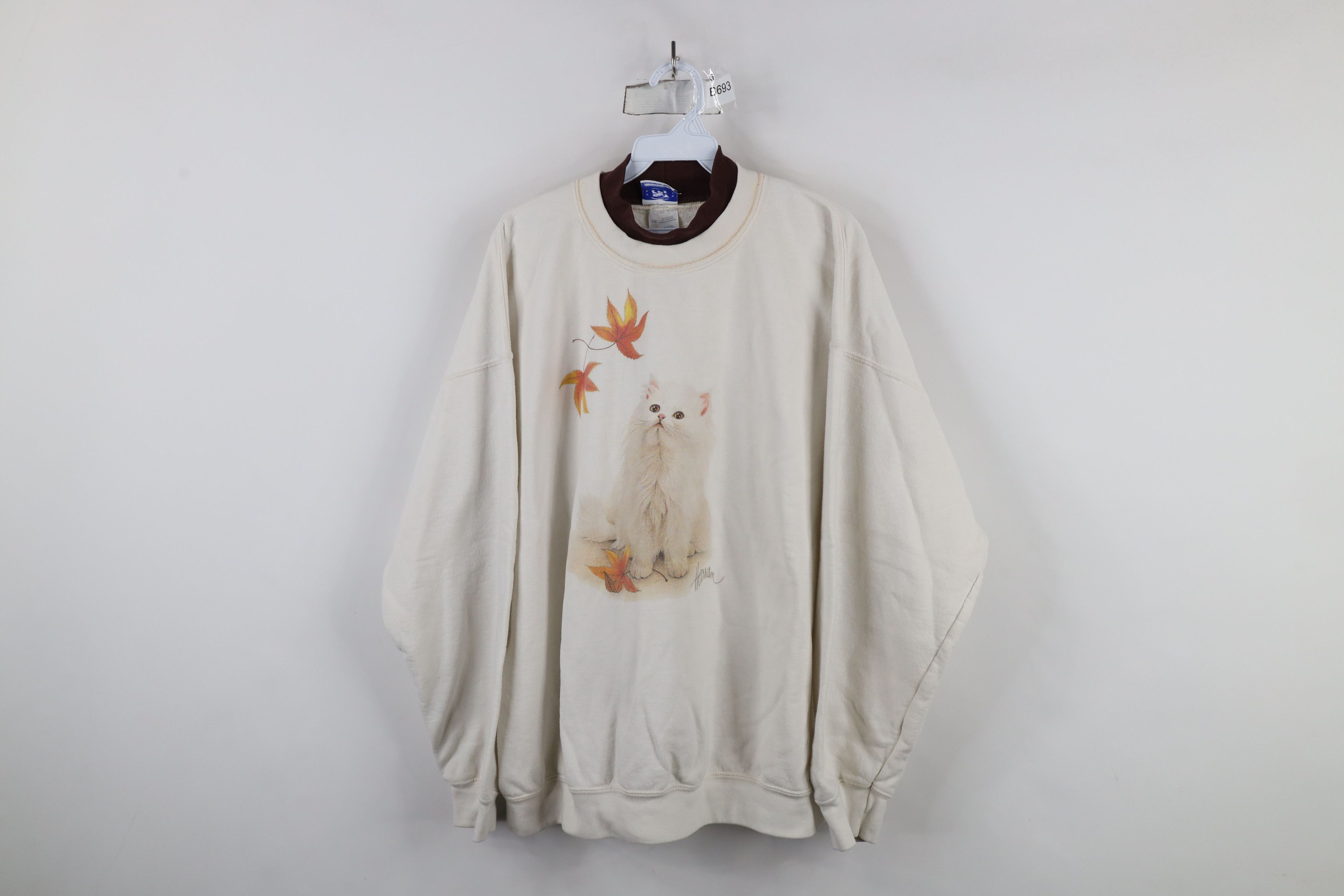 Vintage Vintage 90s Streetwear Nature Cat Kitten Cat Lady Sweatshirt Size XL / US 12-14 / IT 48-50 - 1 Thumbnail