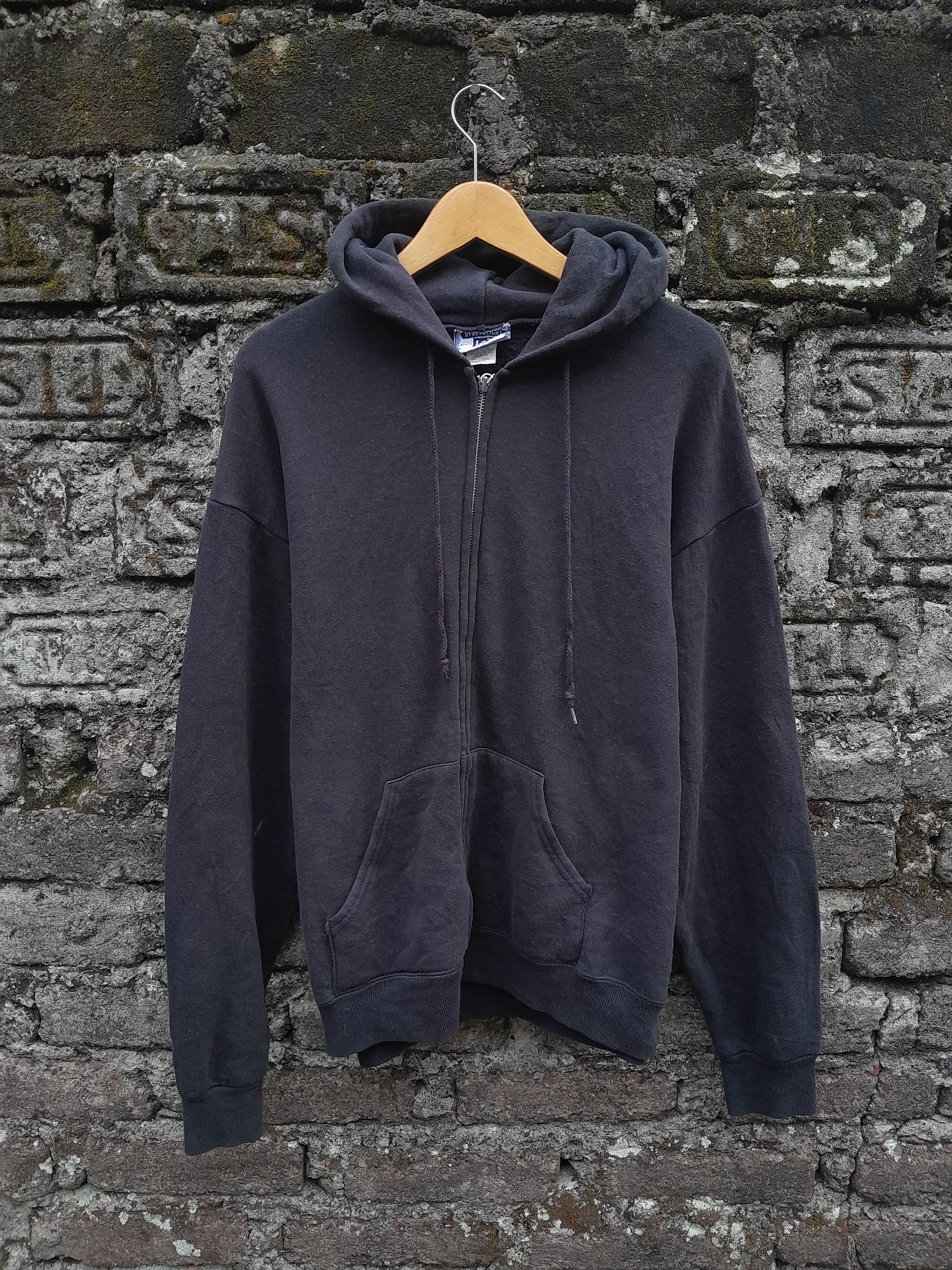 Lee Vintage 90s LEE blank zipper hoodies Size US L / EU 52-54 / 3 - 5 Thumbnail