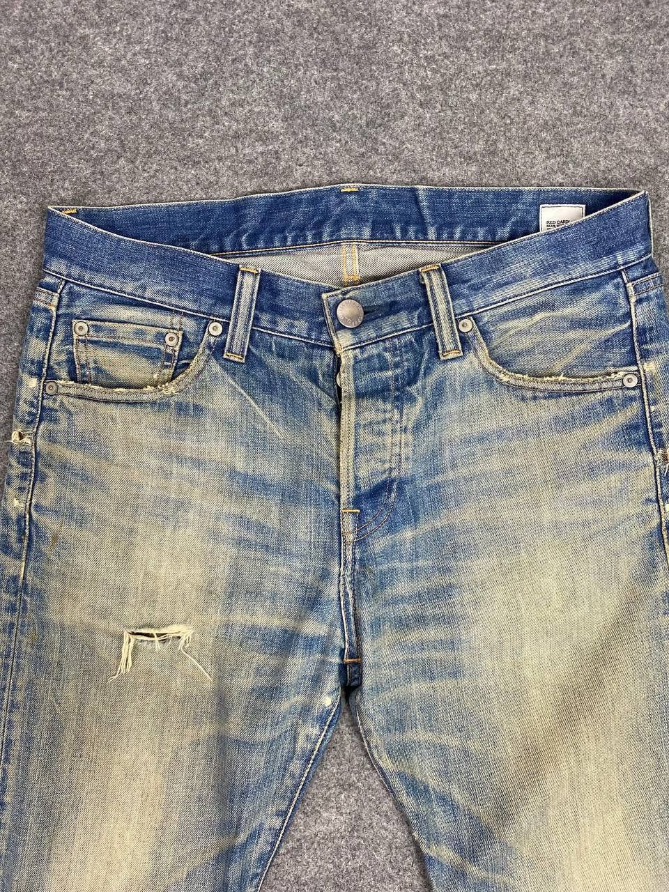 Japanese Brand red card blue work japan distressed denim nice design Size US 34 / EU 50 - 10 Thumbnail