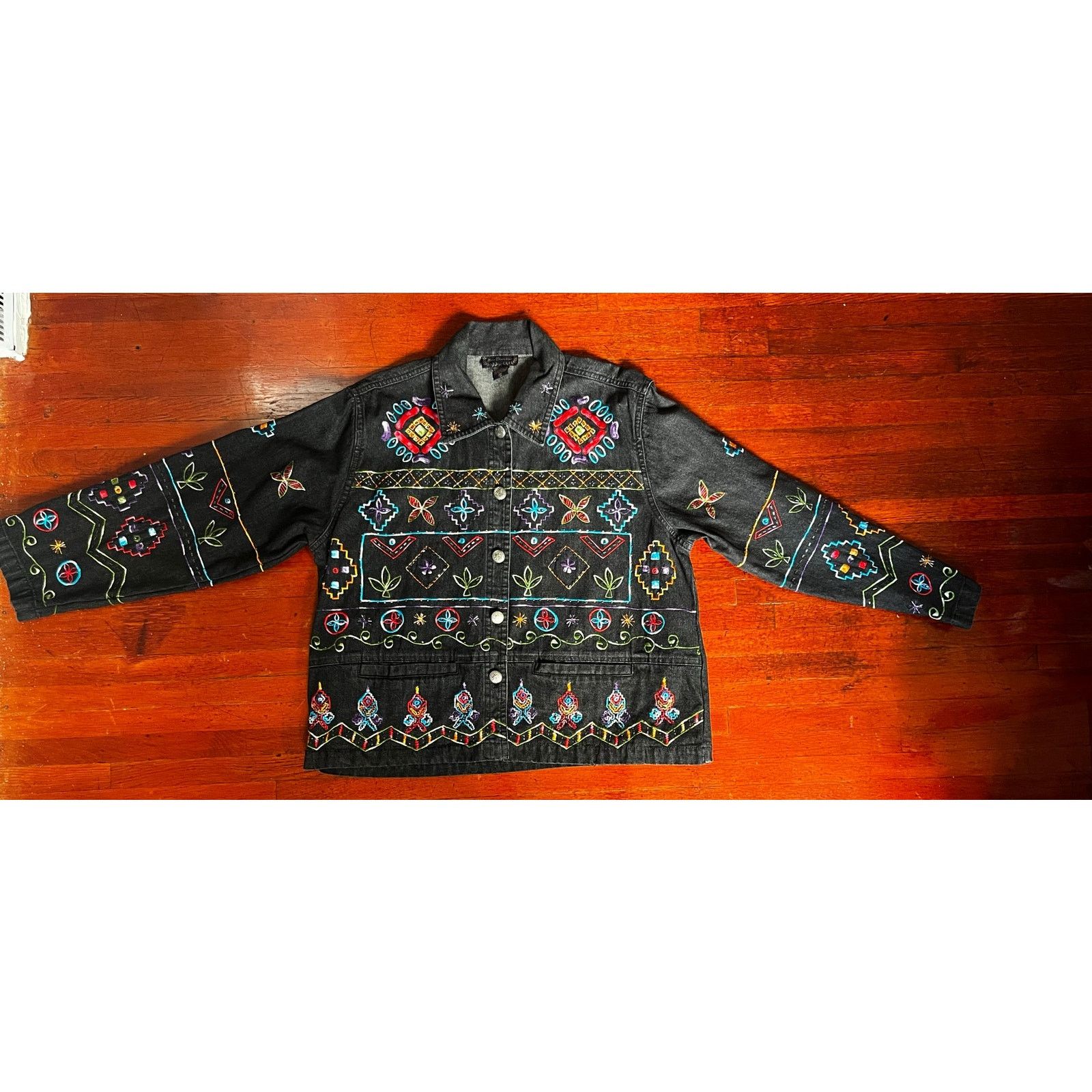 Vintage Vintage Y2K New Direction Black Denim Unique Jacket X-Large Size XL / US 12-14 / IT 48-50 - 4 Thumbnail