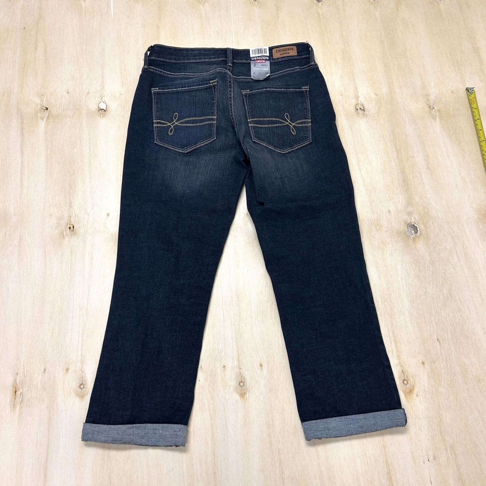 Denizen DENIZEN from Levi's Jeans Womens 2 Dark Wash Slim Stretch Denim Crop Size 26" / US 2 / IT 38 - 4 Thumbnail