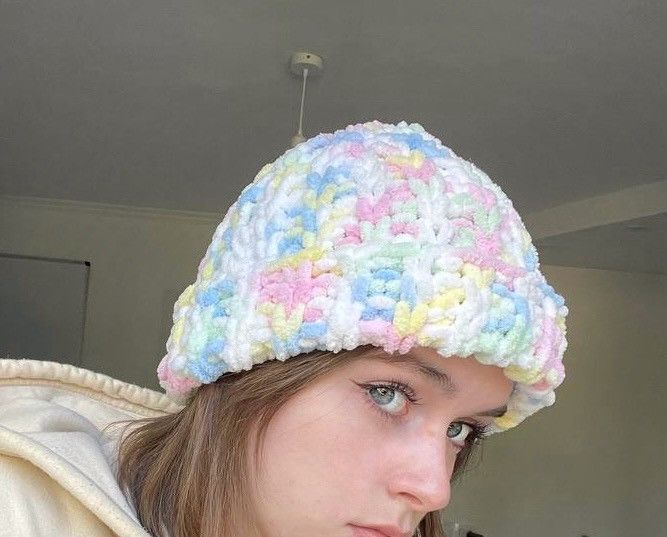Handmade × Japanese Brand Handmade knitted hat unisex Size ONE SIZE - 4 Thumbnail