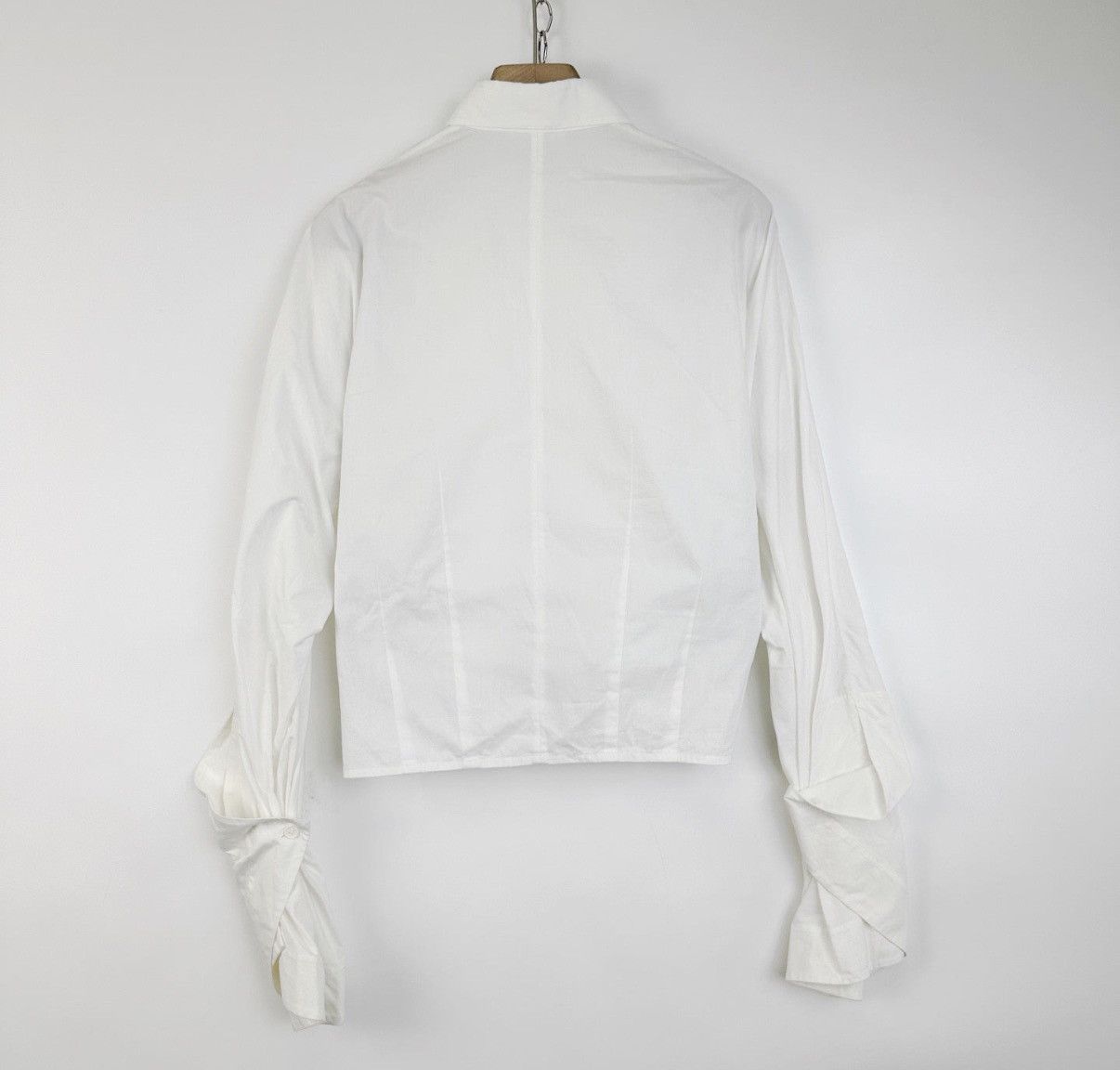 Celine Celine Women's White Stand Collar Designer Zip Shirt K12 Size XS / US 0-2 / IT 36-38 - 2 Thumbnail