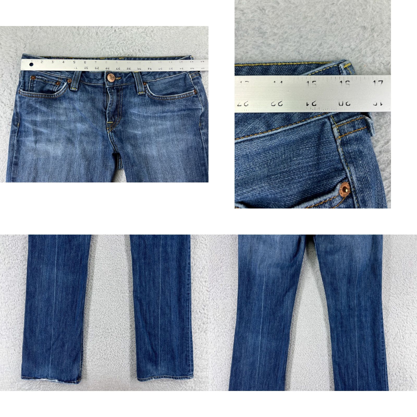 Lucky Brand VINTAGE Lucky Brand Jeans Women 12 Blue Denim Bootcut Cotton Blend 5-Pocket Logo Lola USA Mens Women Girls Size 34" / US 12 / IT 48 - 9 Thumbnail