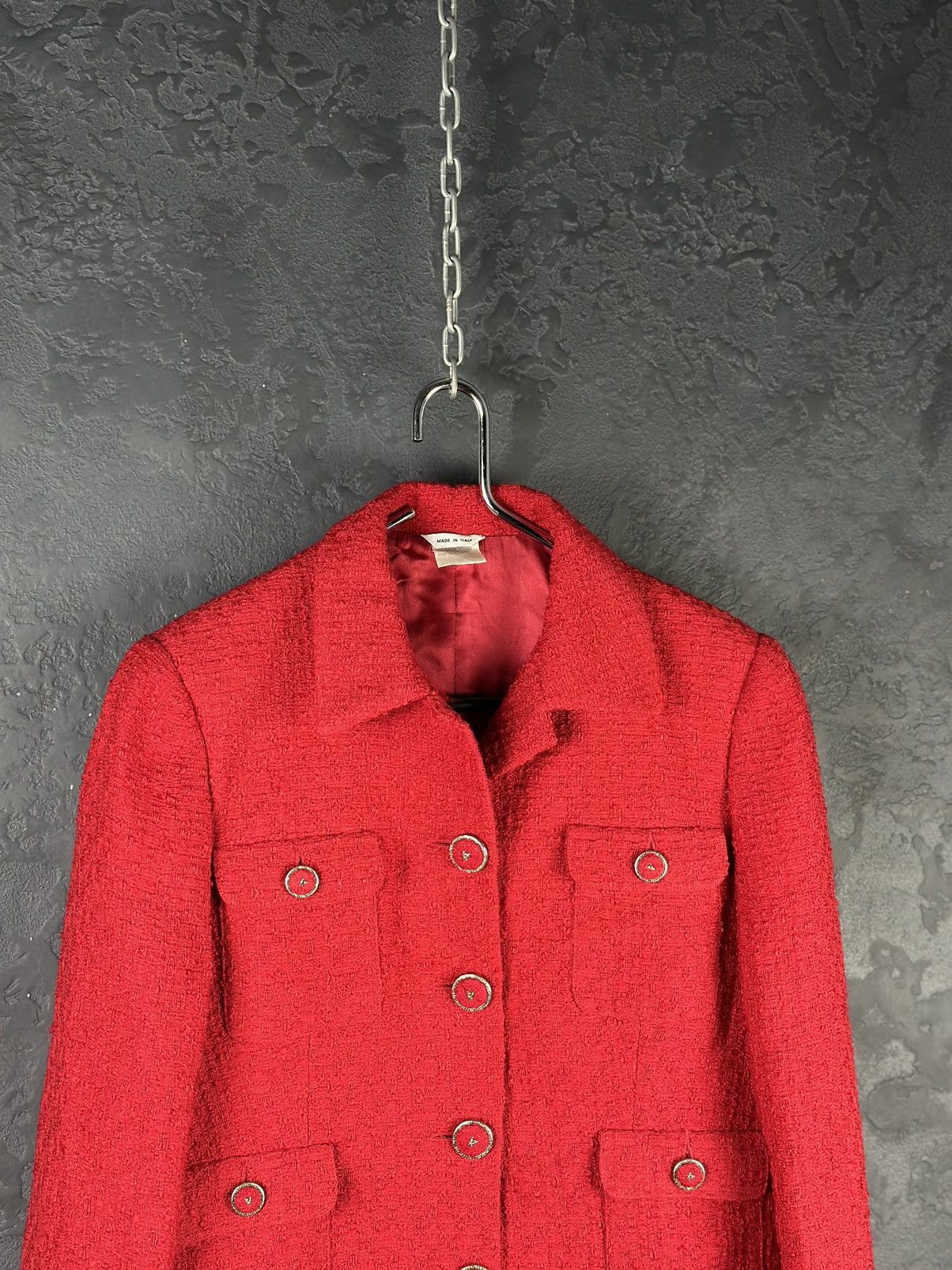 Versace × Vintage Archive!! VERSACE Classic V2 80s Red Skirt Jacket Suit Wool Size M / US 6-8 / IT 42-44 - 5 Thumbnail