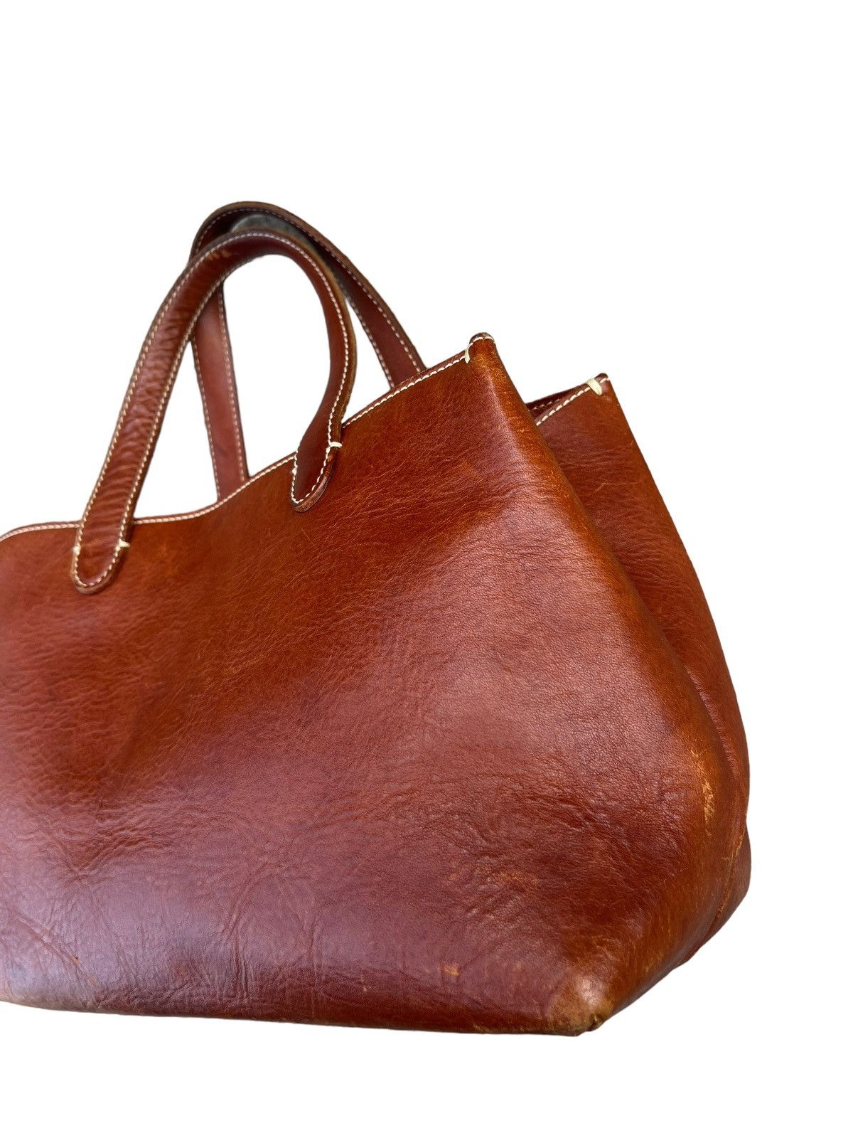 Leather Vintage Tsuchiya Kaban Patina Leather Mini Bag Size ONE SIZE - 6 Thumbnail