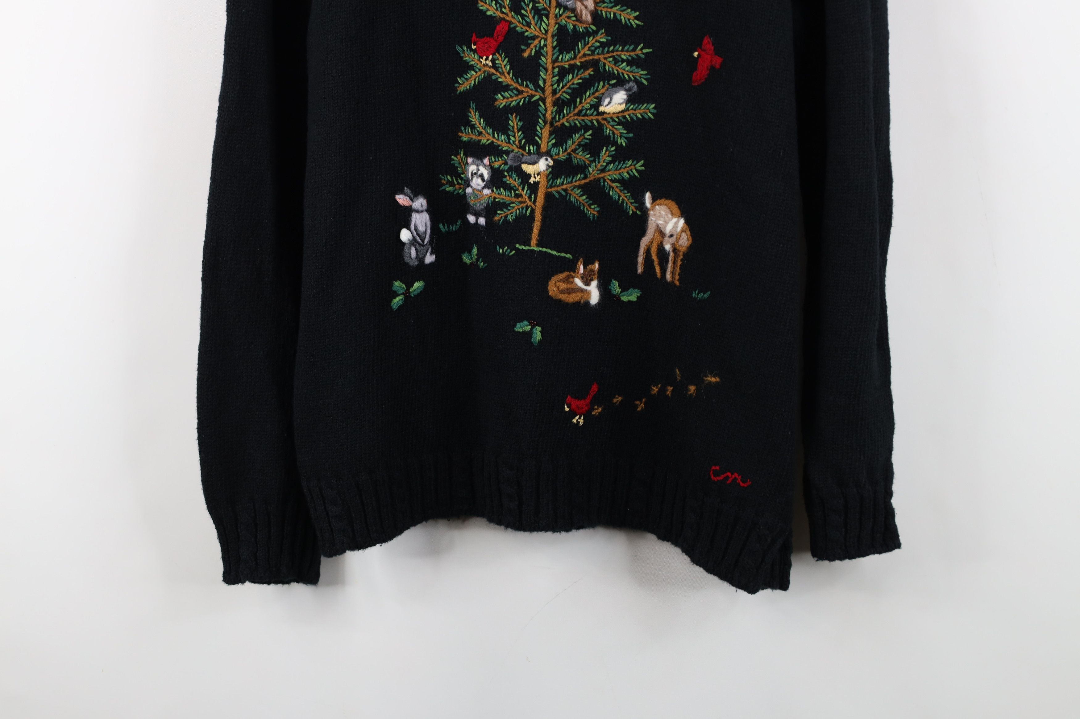 Vintage Vintage 90s Streetwear Blend Embroidered Nature Knit Sweater Size L / US 10 / IT 46 - 3 Thumbnail