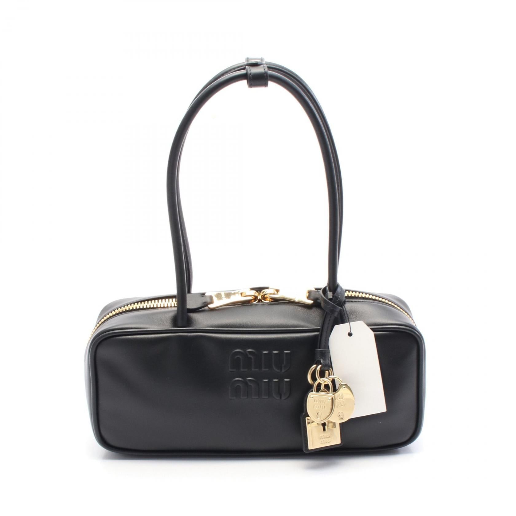 Miu Miu Miu Miu Bow Small Handbag Leather Black Size ONE SIZE - 1 Thumbnail