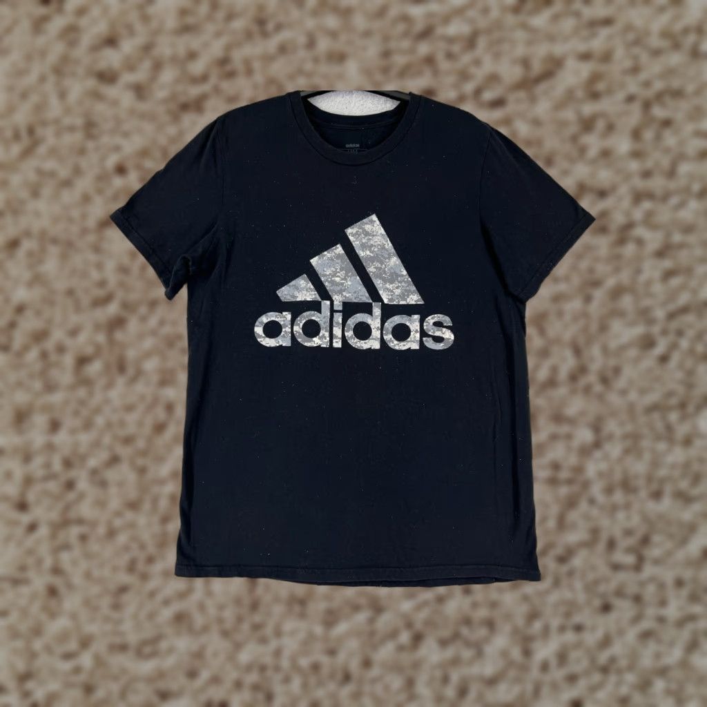 Adidas Adidas Shirt Mens Medium Black Digital Camo Logo Short Sleeve Crew Neck Size US M / EU 48-50 / 2 - 1 Thumbnail