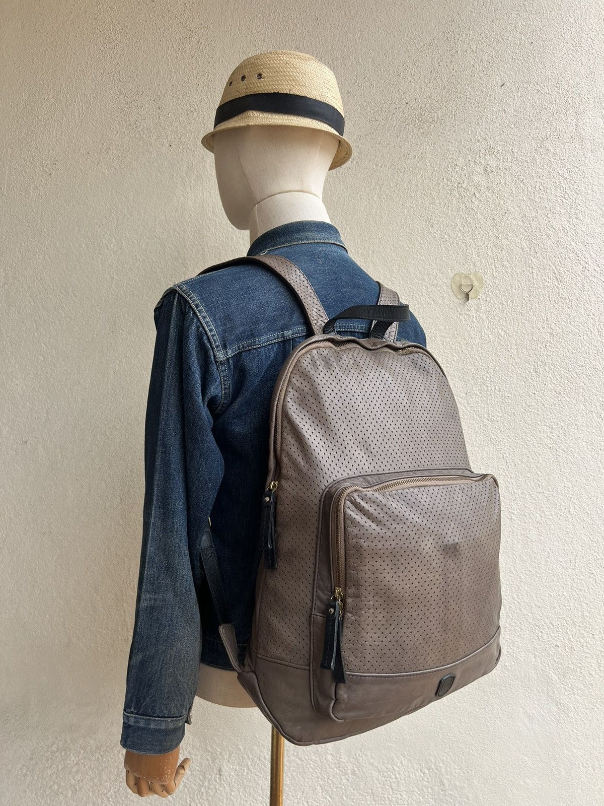 Leather Sot Japan Muddy Dirty Patina Napa Leather Backpack Bag Size ONE SIZE - 1 Thumbnail