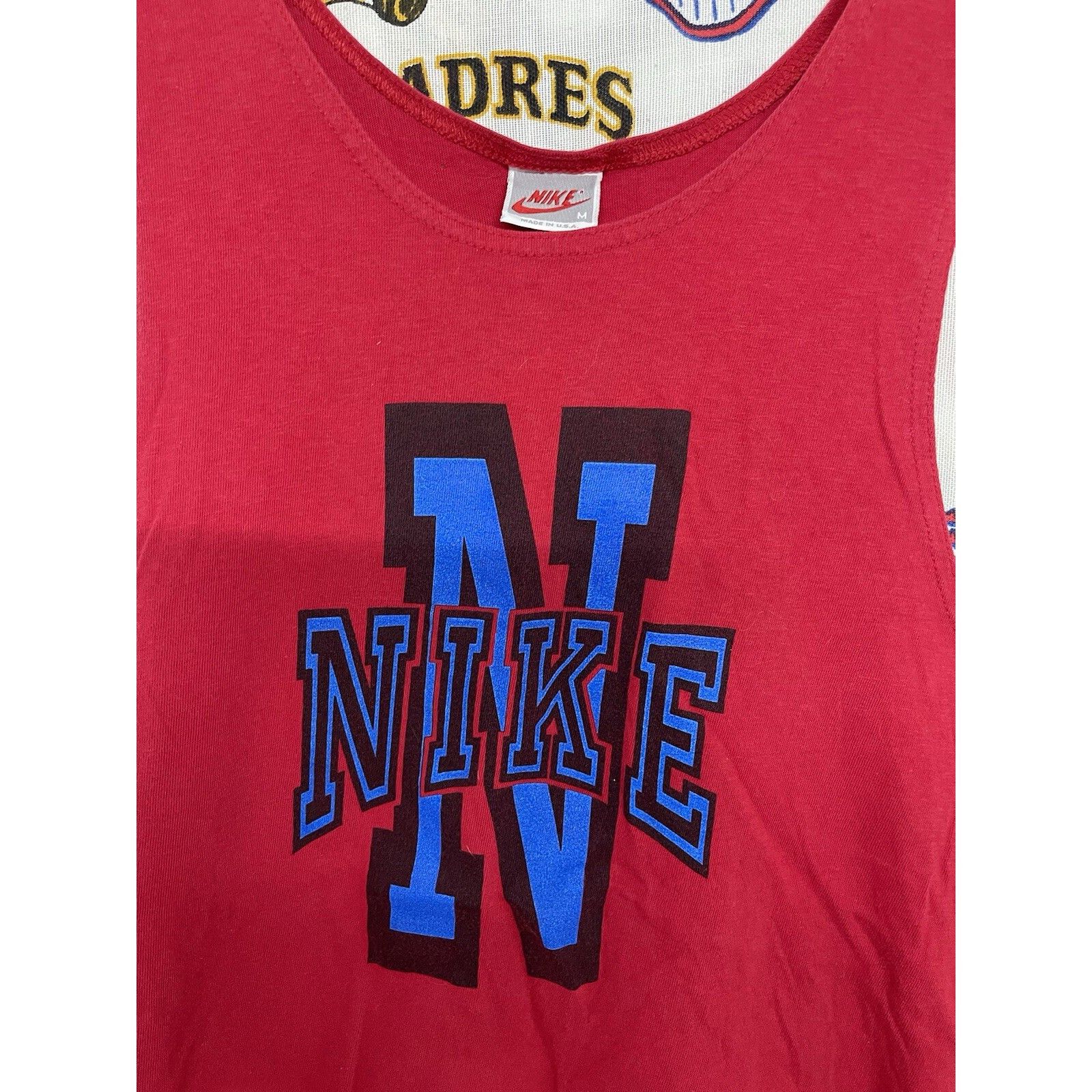 Nike VTG 80s 90s NIKE TANK TOP JORDAN SPIKE LEE Red Blue SZ MEDIU Size US M / EU 48-50 / 2 - 2 Thumbnail