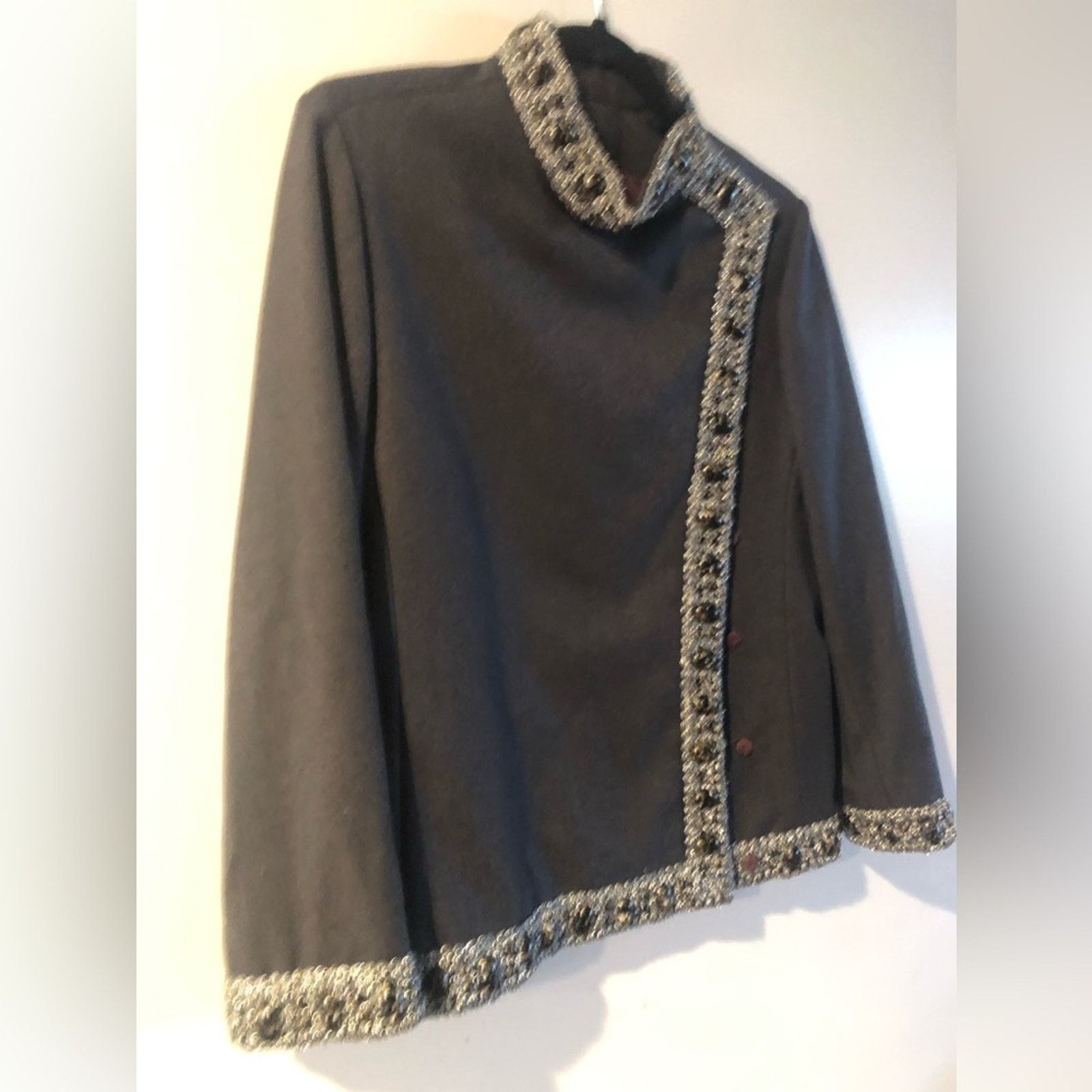 NBDN Nobrandedon Beautiful jacket coat stone silver design grey wool Size S / US 4 / IT 40 - 4 Thumbnail