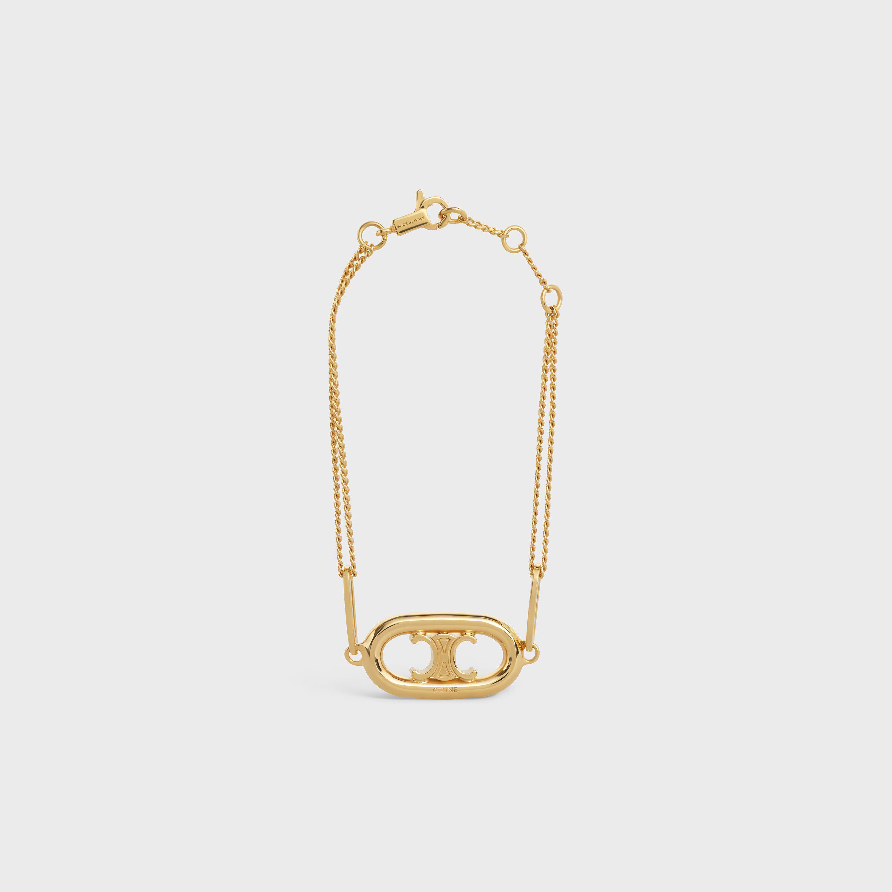 Celine o1loc1c0226 Size :OS/Triomphe Bracelet In Brass in Golden Size ONE SIZE - 1 Thumbnail