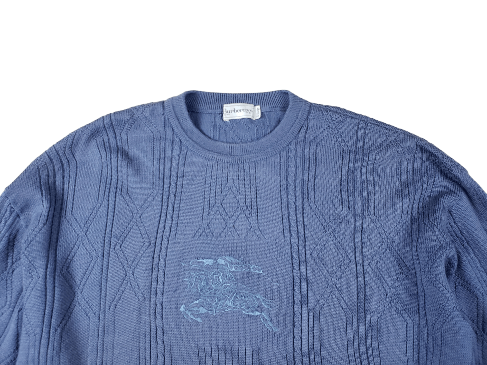 Burberry Prorsum × Vintage Vintage Burberrys Knitwear Big Logo Size US L / EU 52-54 / 3 - 4 Thumbnail