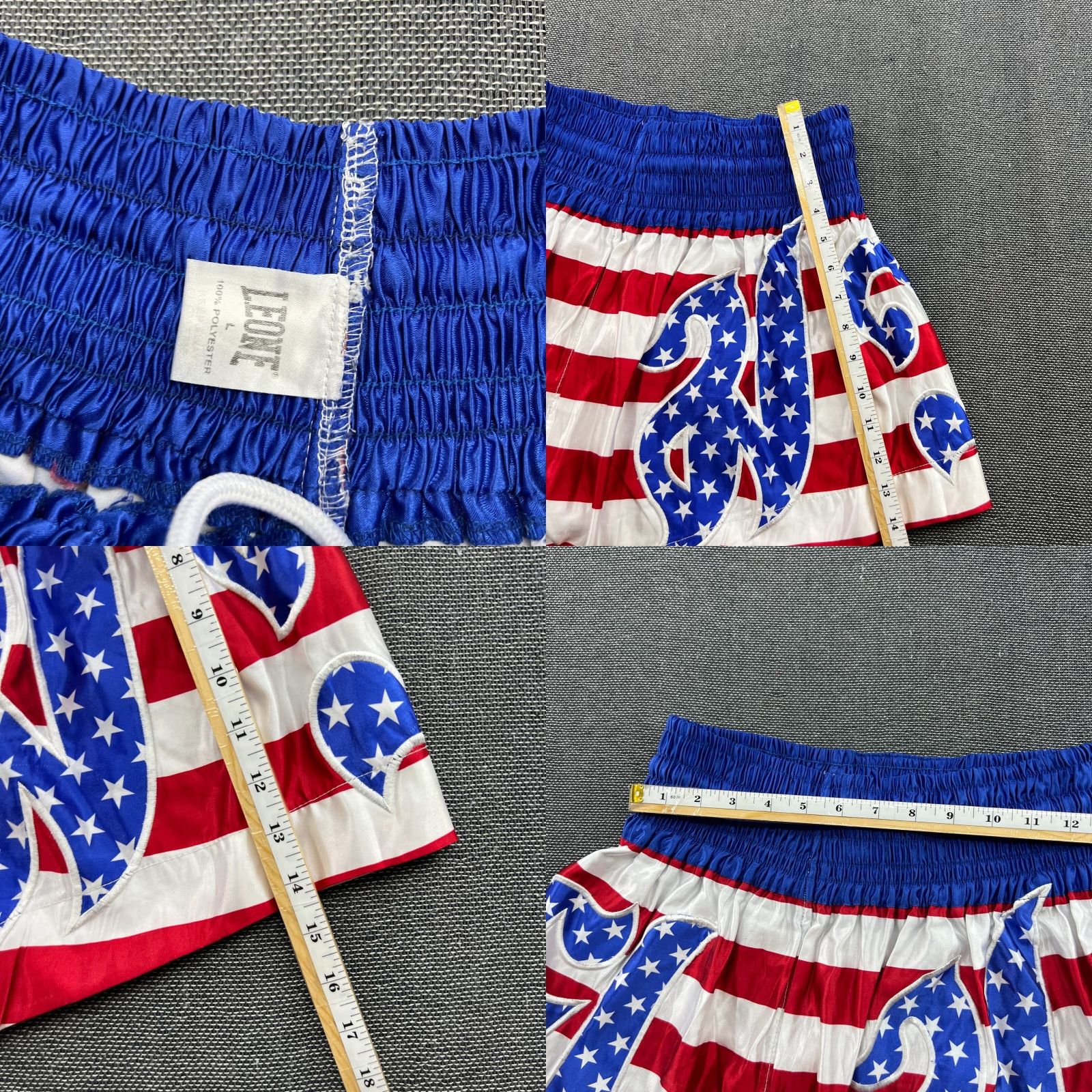 Vintage Leone 1947 USA Team Boxing Shorts Men Sz L Combat Muay Thai Kickboxing MMA Fight Shorts Size US 33 - 8 Thumbnail