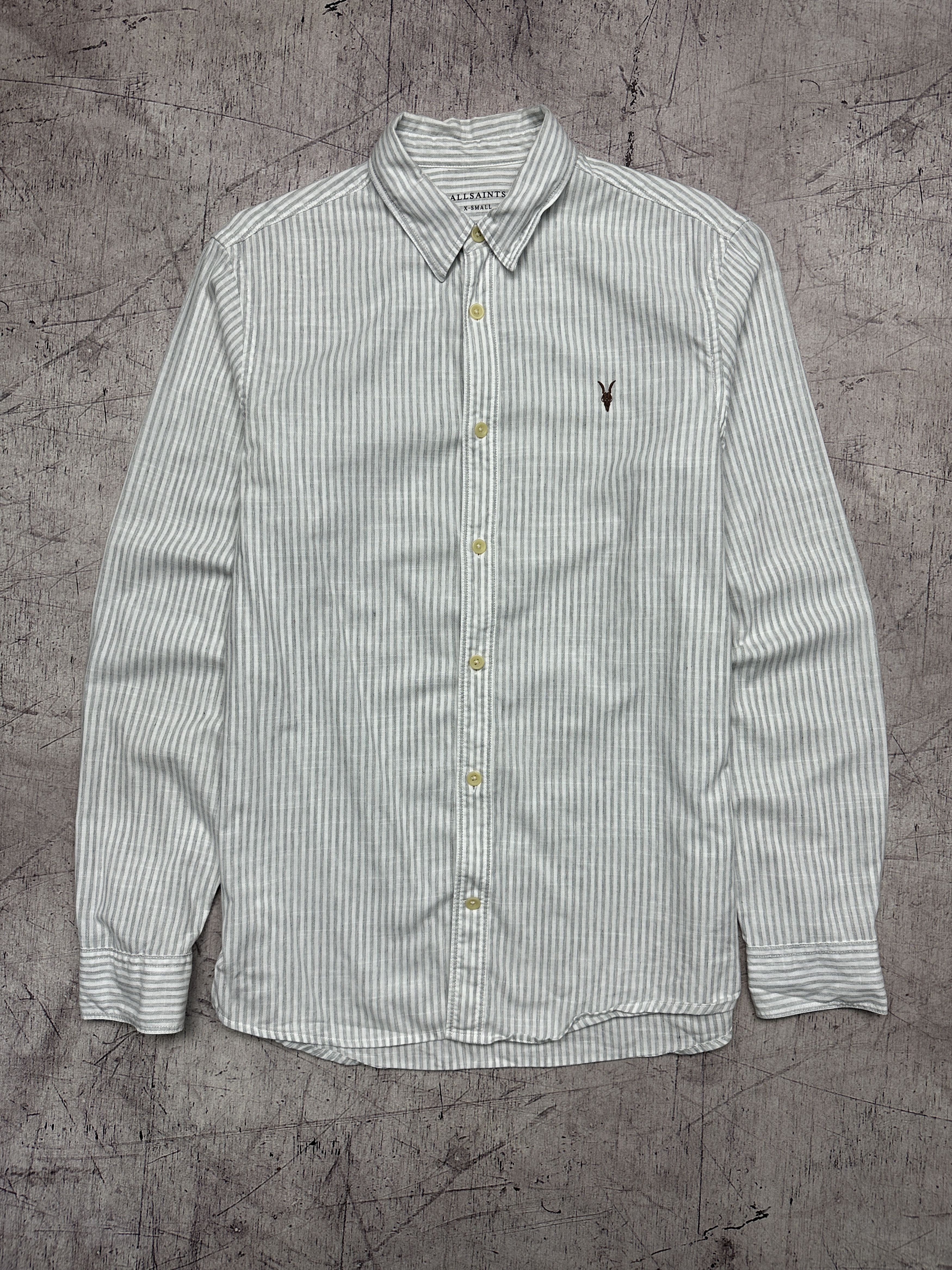 Allsaints Allsaints Dagget Mens Long Sleeve Striped Shirt Size US XS / EU 42 / 0 - 1 Thumbnail