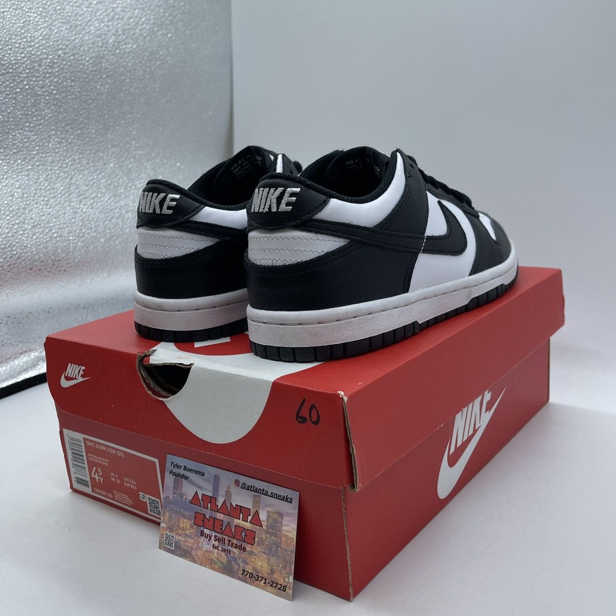 Nike Dunk low black white Size US 4.5 / IT 34.5 - 5 Thumbnail
