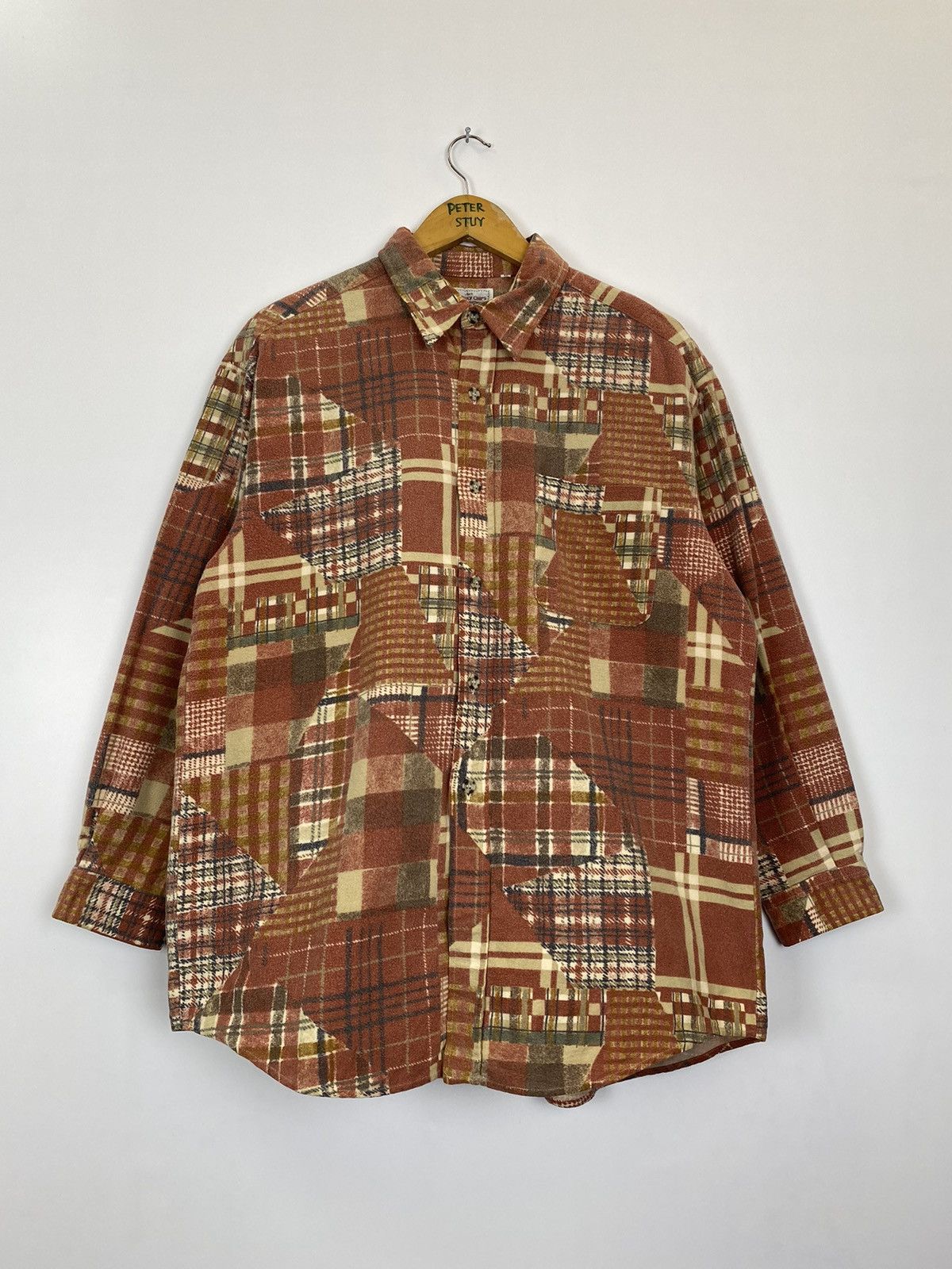 image of Flannel x Vintage Sudbury Chips Button Shirt, Men's (Size Large)