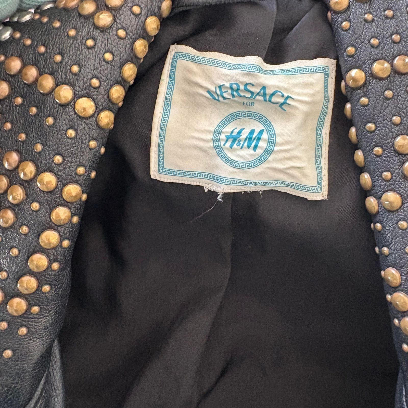 Versace Versace H&M Black Studded Biker Moto Jacket Women’s Medium Size M / US 6-8 / IT 42-44 - 4 Thumbnail