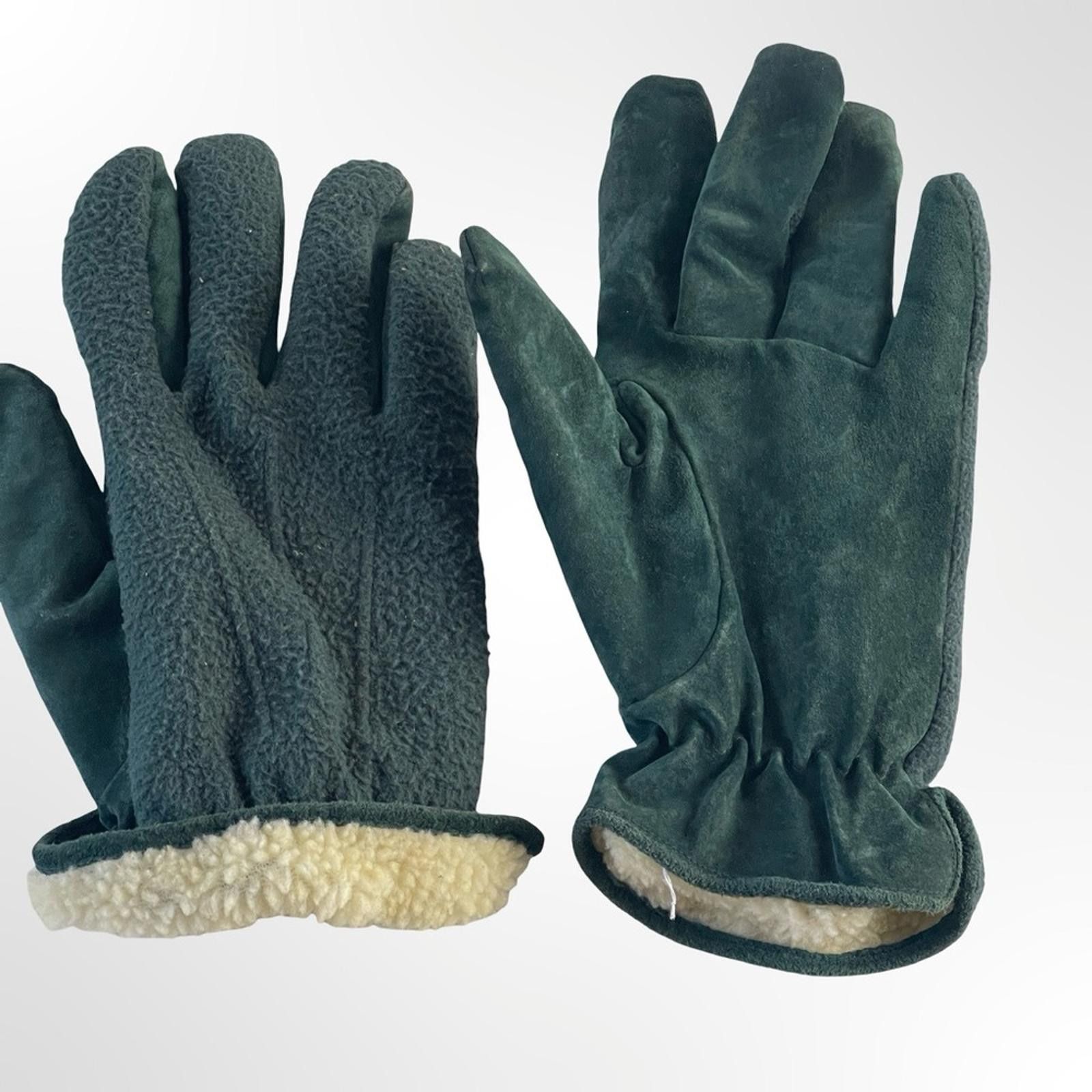 NBDN Nobrandedon Men's Green Fleece Lined Gloves size M-L Size ONE SIZE - 2 Thumbnail