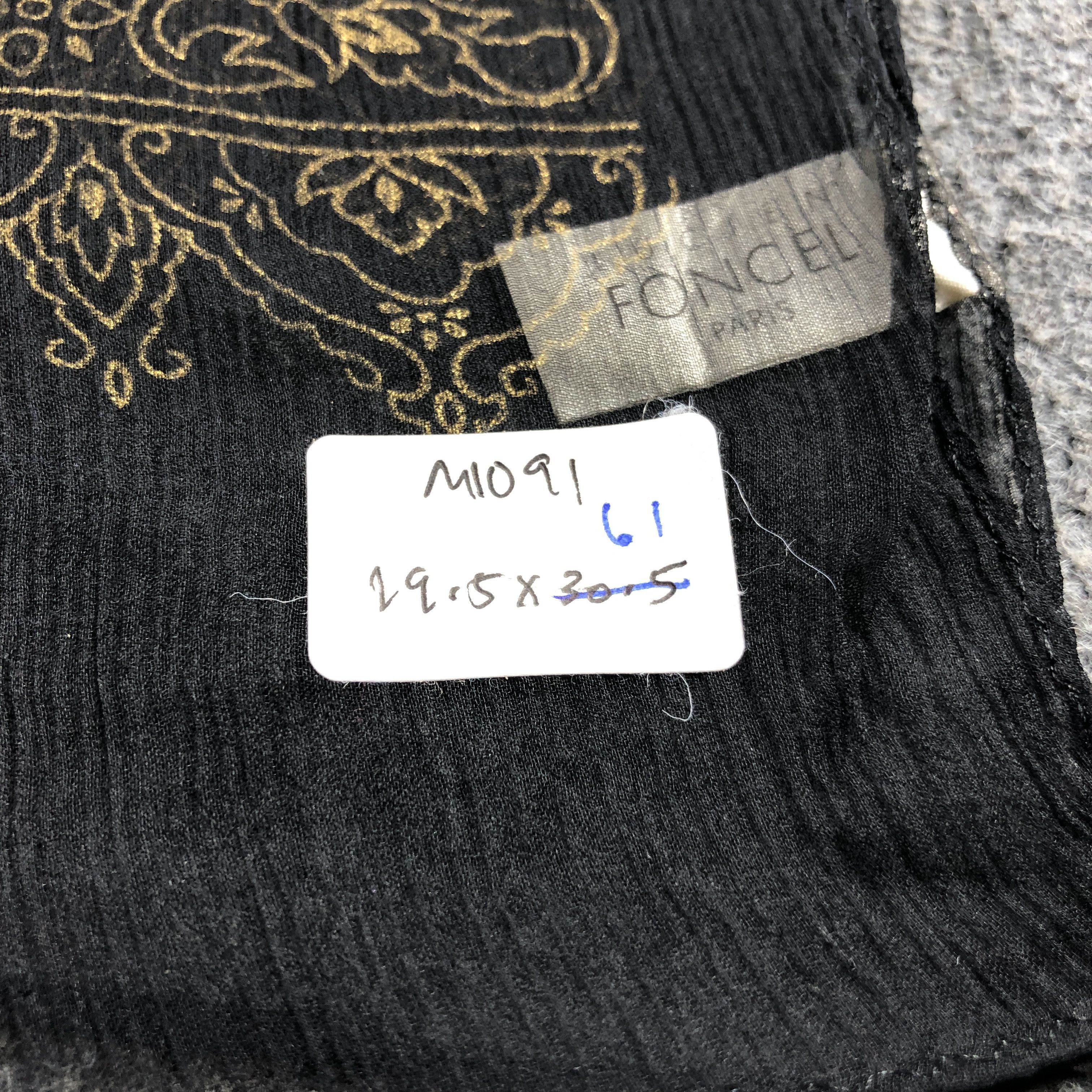 Vintage Lucien Foncel Luxury Silk Stole Silk Scarf M1091 Size ONE SIZE - 8 Thumbnail