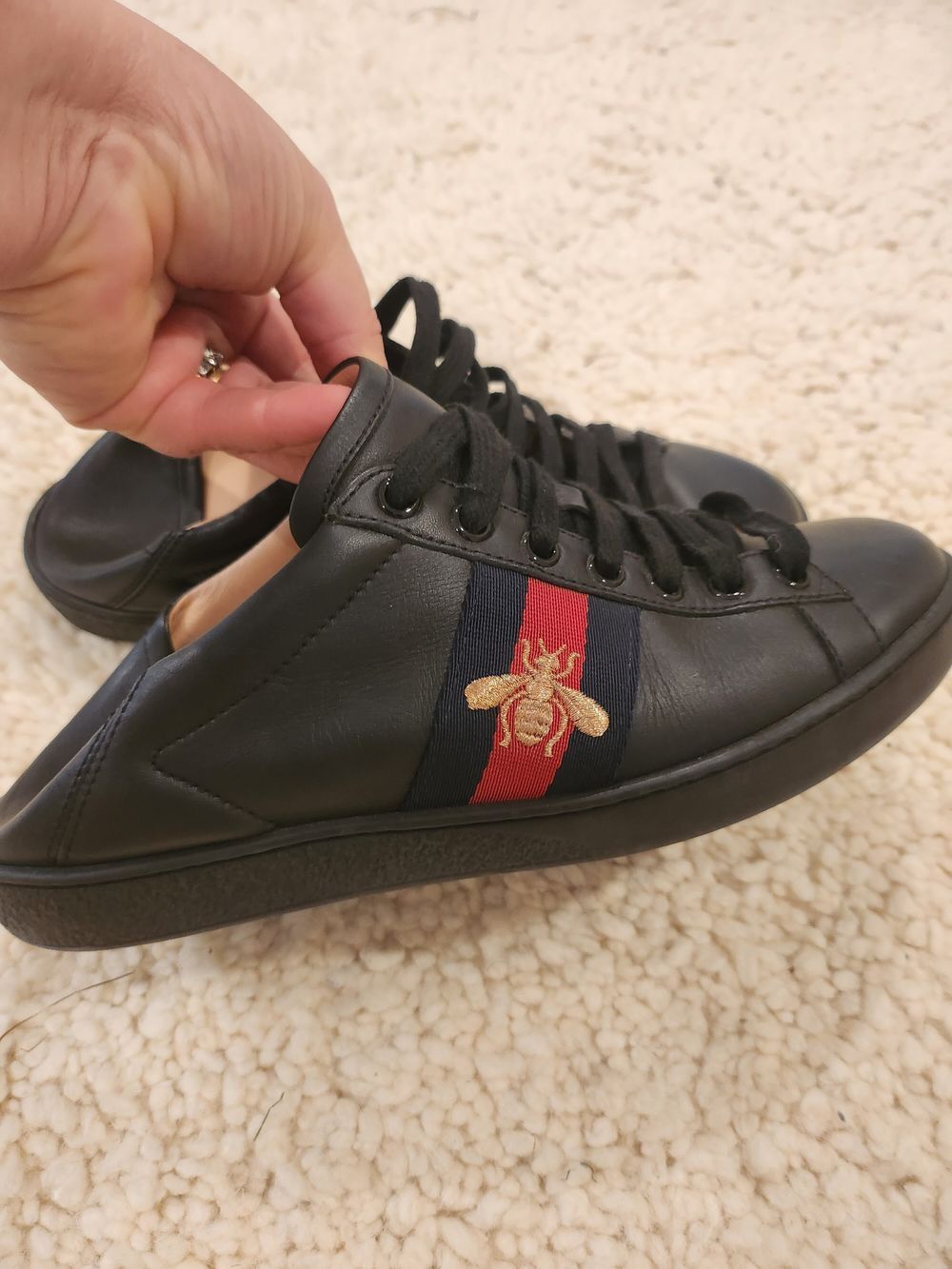Gucci Gucci Ace Bee Leather Sneakers Size US 6 / IT 36 - 10 Thumbnail