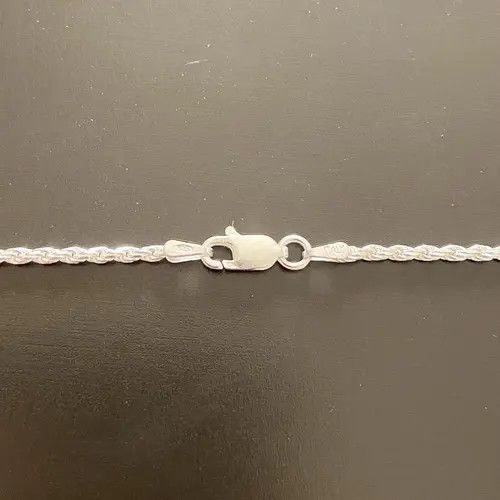 Sterling Silver Solid Silver Rope Chain Necklace 18in 2mm Size ONE SIZE - 7 Thumbnail
