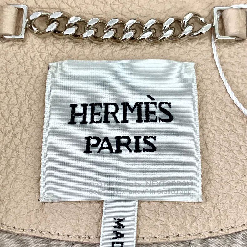 Hermes Hermes Apricot Ring Buckle Leather Jacket Zip-Up Coat Size XS / US 0-2 / IT 36-38 - 6 Thumbnail