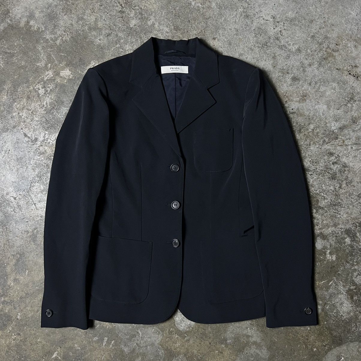 Prada Prada - SS02 - Technical Jersey Blazer (Black) Size XS / US 0-2 / IT 36-38 - 1 Thumbnail