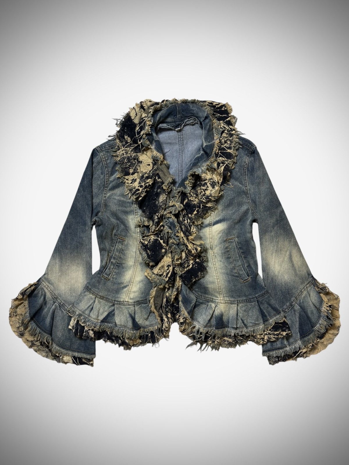 Japanese Brand 2000’s Ichioku - Japanese Ruffle Punk Ifsix Style Denim Size XL / US 12-14 / IT 48-50 - 1 Thumbnail